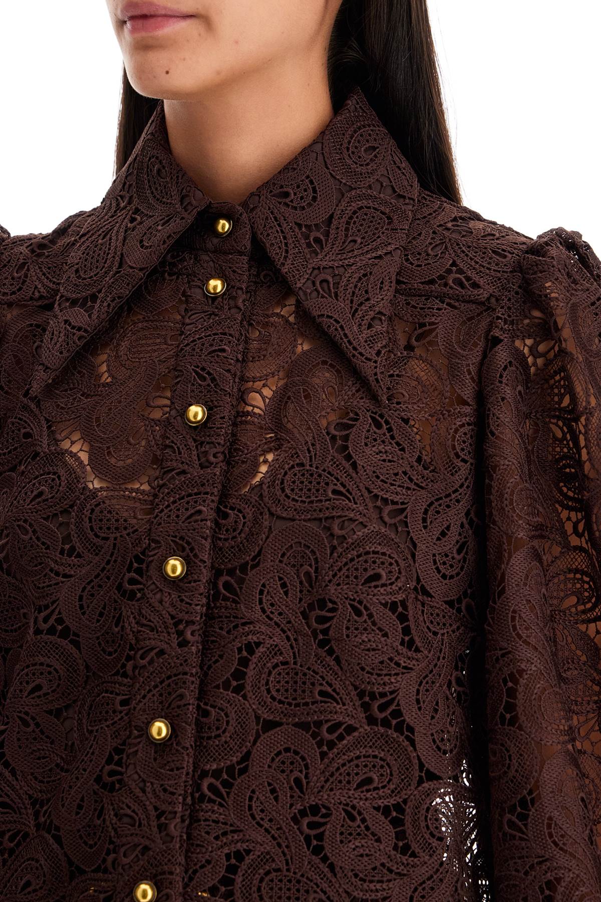 Shop Zimmermann Of Lace Shirt On White Background In Brown