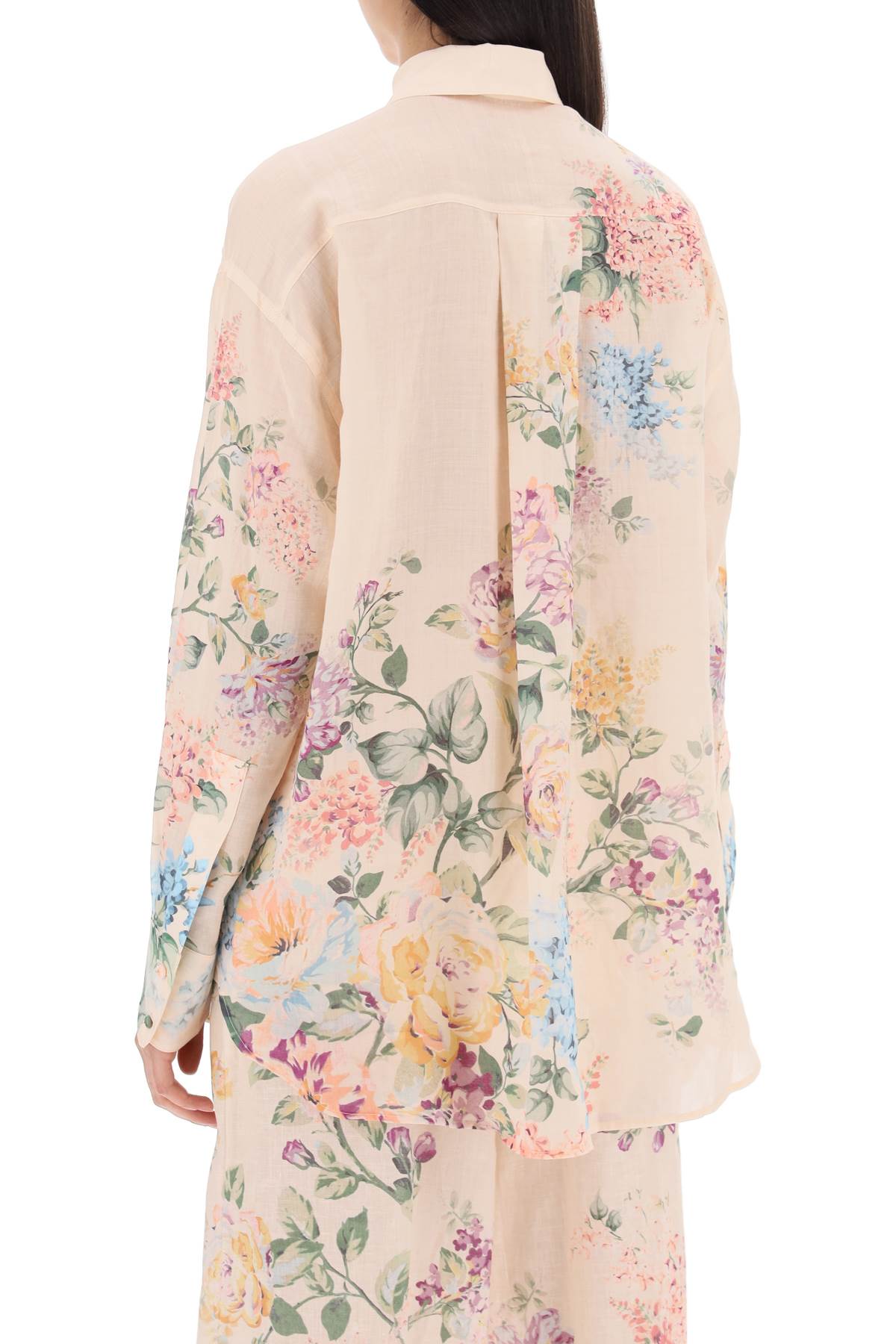 Shop Zimmermann Floral Halliday Shirt In Pink