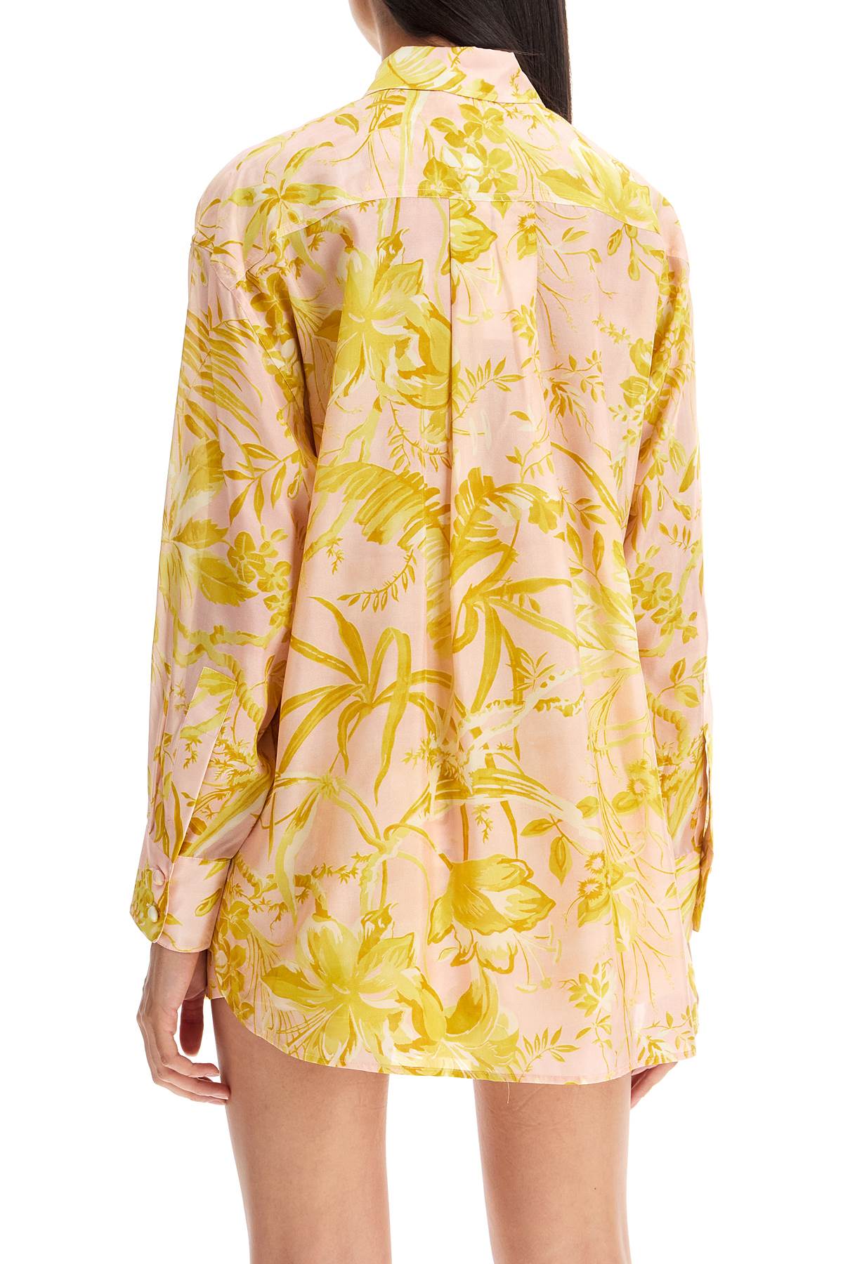 Shop Zimmermann Silk Floral Print Shirt In Pink