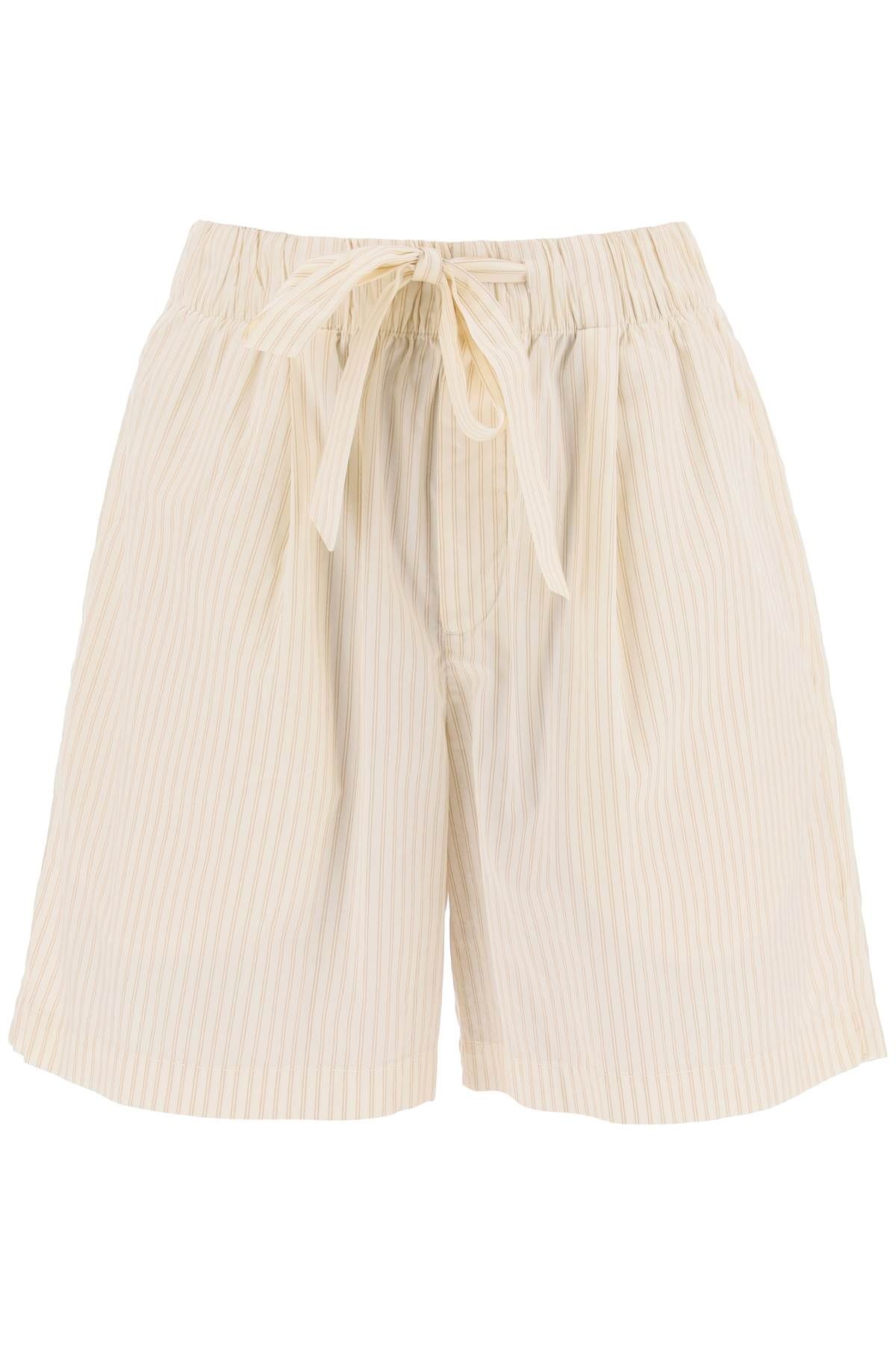 Shop Birkenstock X Tekla Organic Poplin Pajama Shorts In White