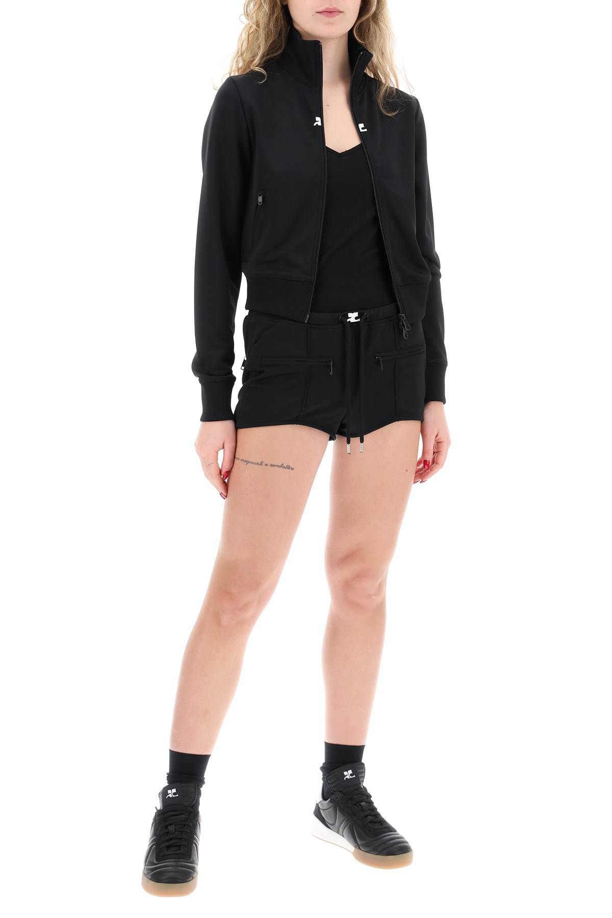 Shop Courrèges "jersey Interlock Mini Shorts In Black