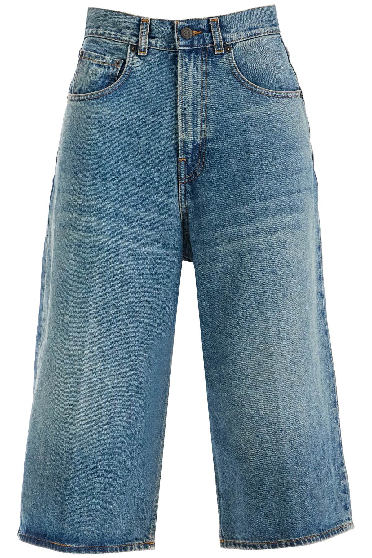 Shop Haikure Knee-length Denim Shorts For Men In Blue