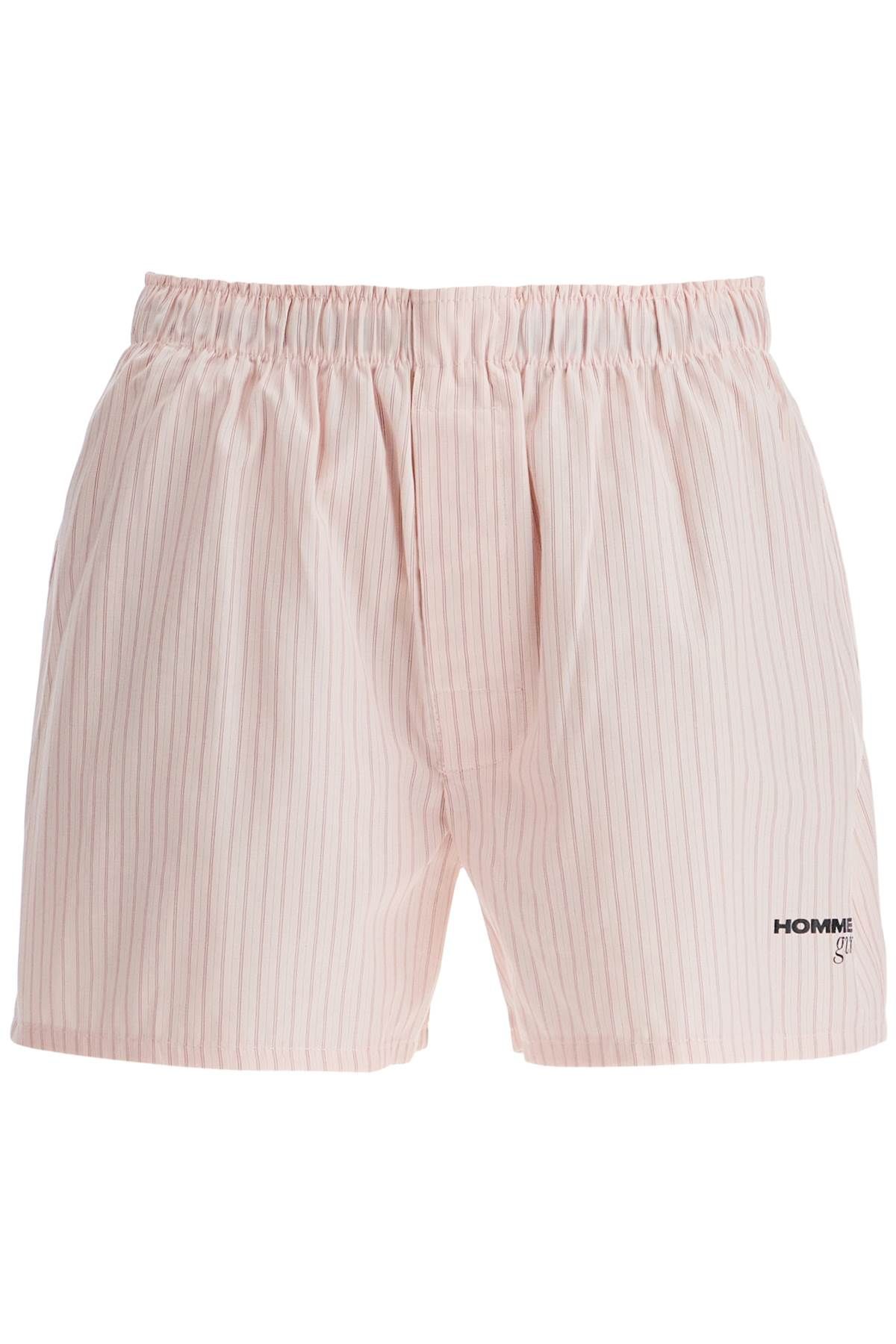 Shop Homme Girls Striped Oxford Shorts For Men And In Pink