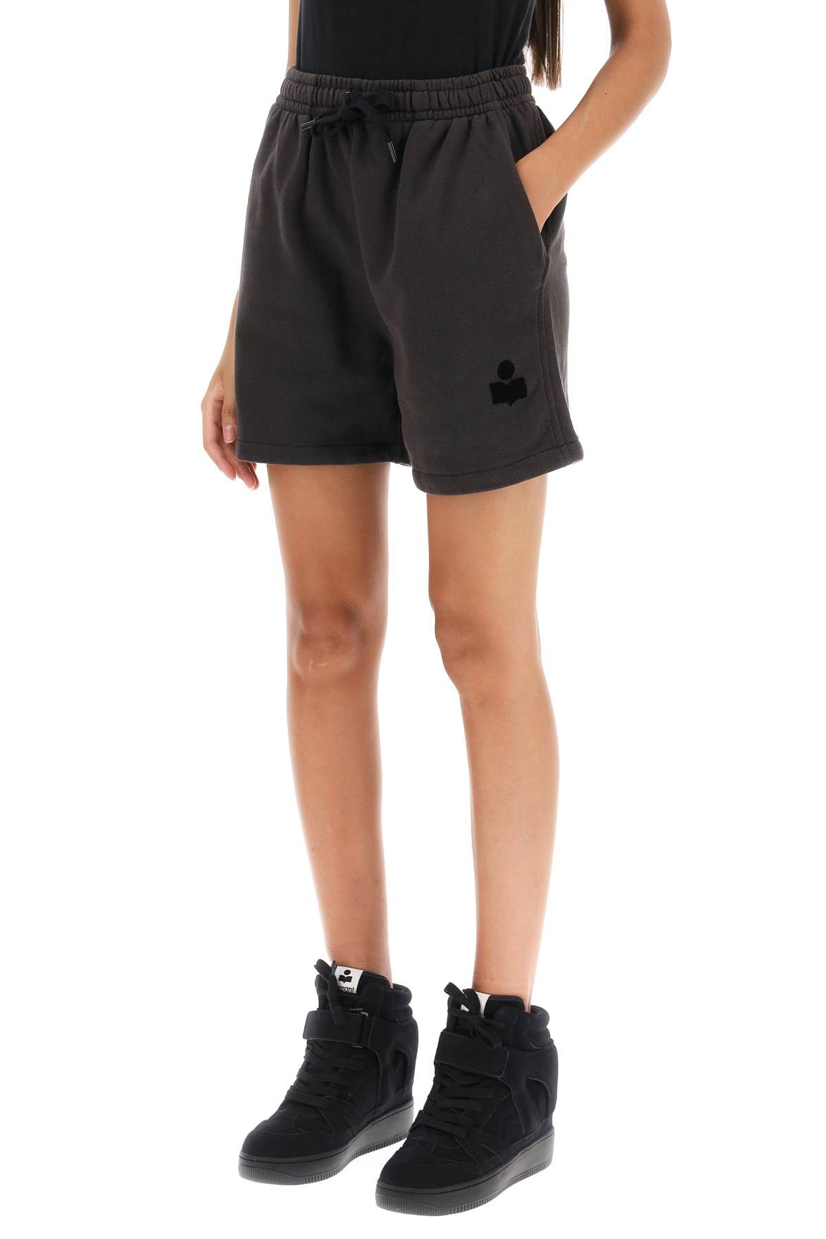 Shop Isabel Marant Étoile 'mirana' Sweatshorts In Black