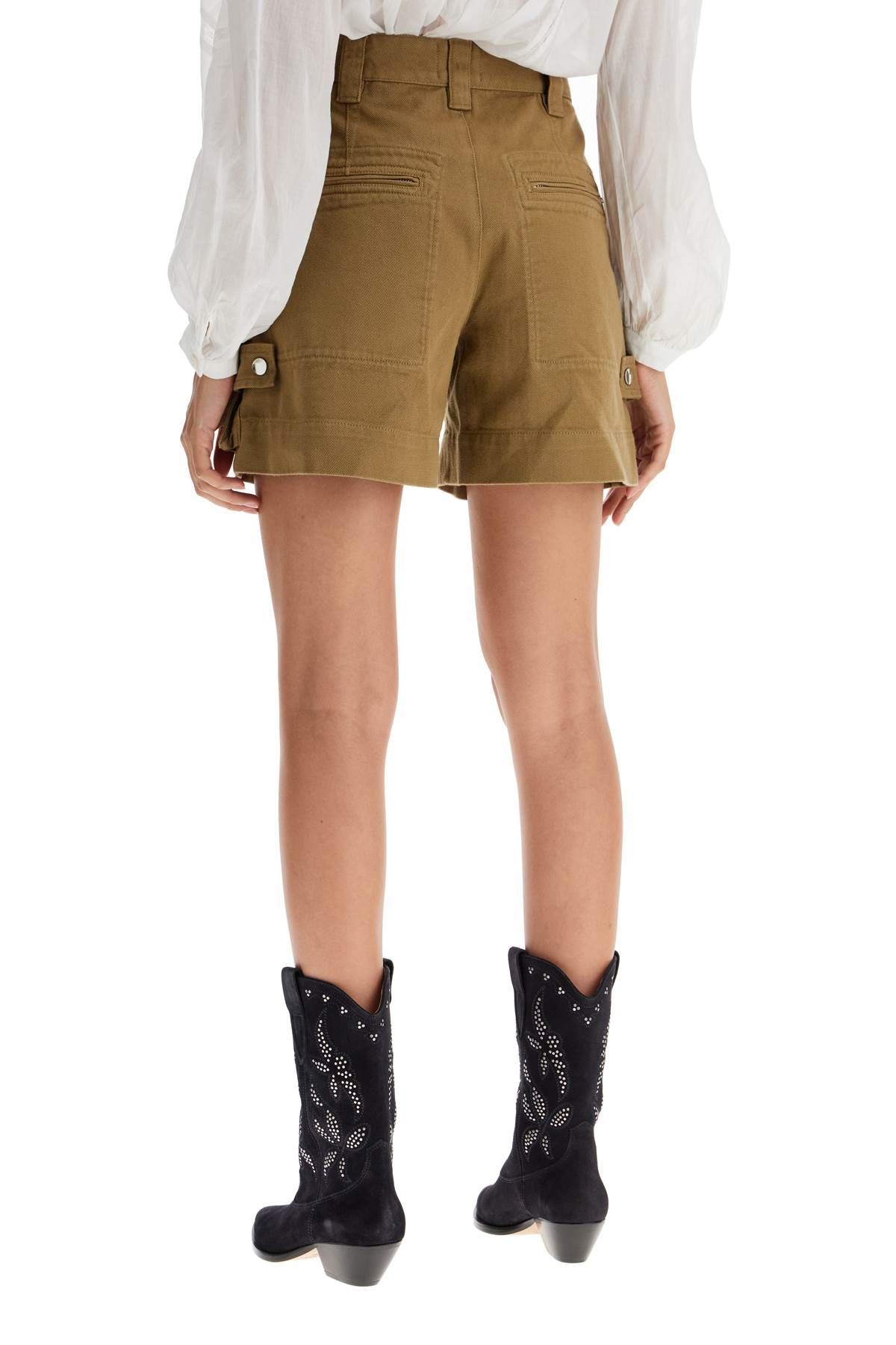 Shop Isabel Marant Étoile Denim Jemmy Shorts In Khaki