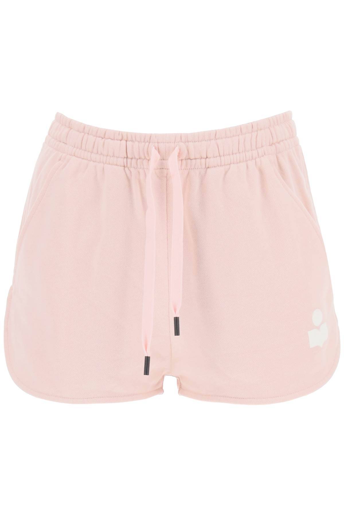 Shop Marant Etoile Mifa Sports Shorts With Flocked Logo In Pink