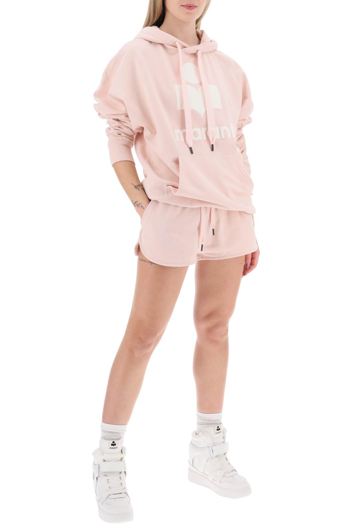 Shop Marant Etoile Mifa Sports Shorts With Flocked Logo In Pink