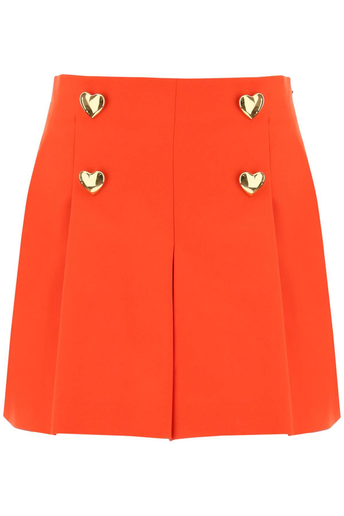 Shop Moschino Shorts With Heartshaped Buttons In Red