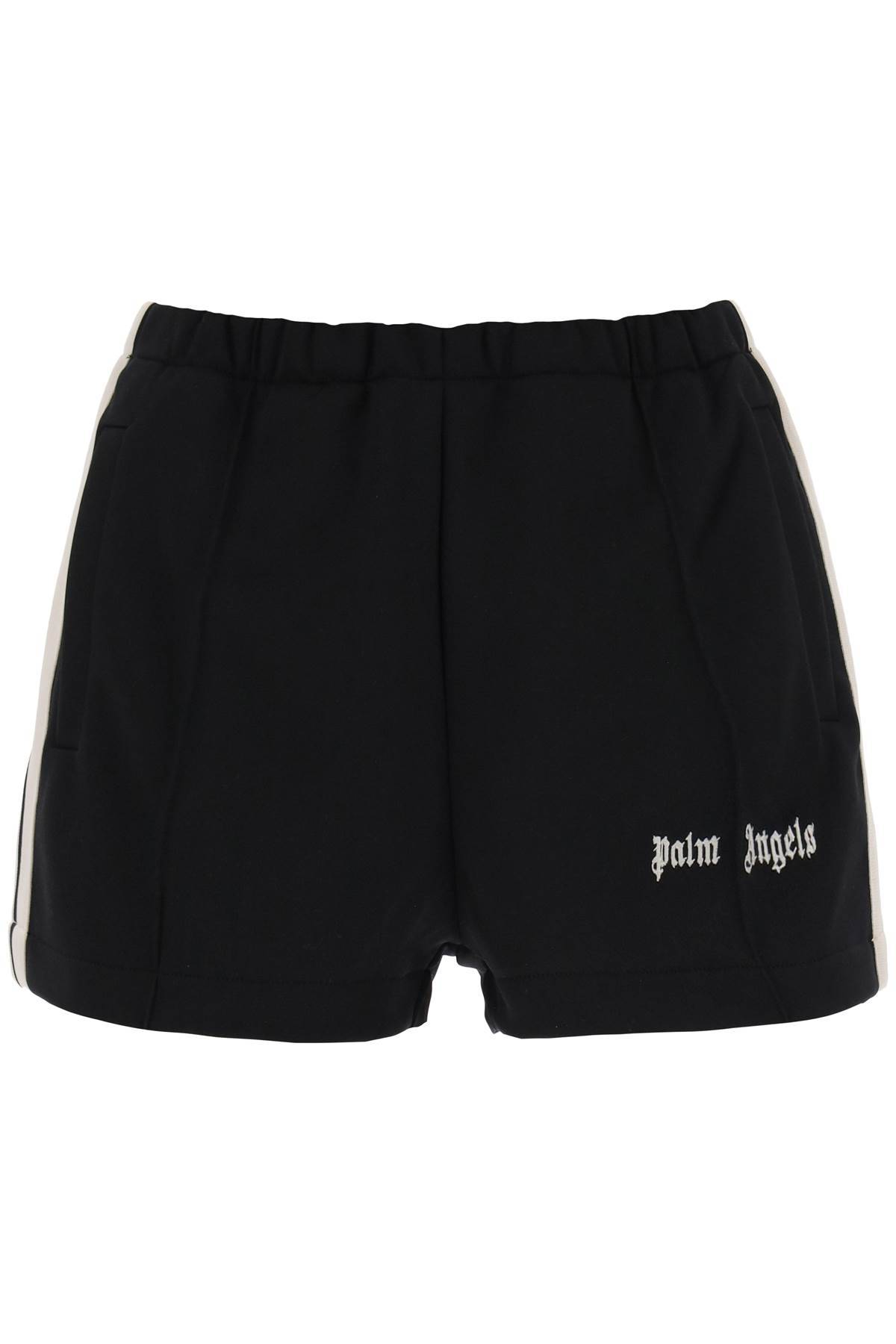 Shop Palm Angels Track Shorts With Contrast Bands In Black