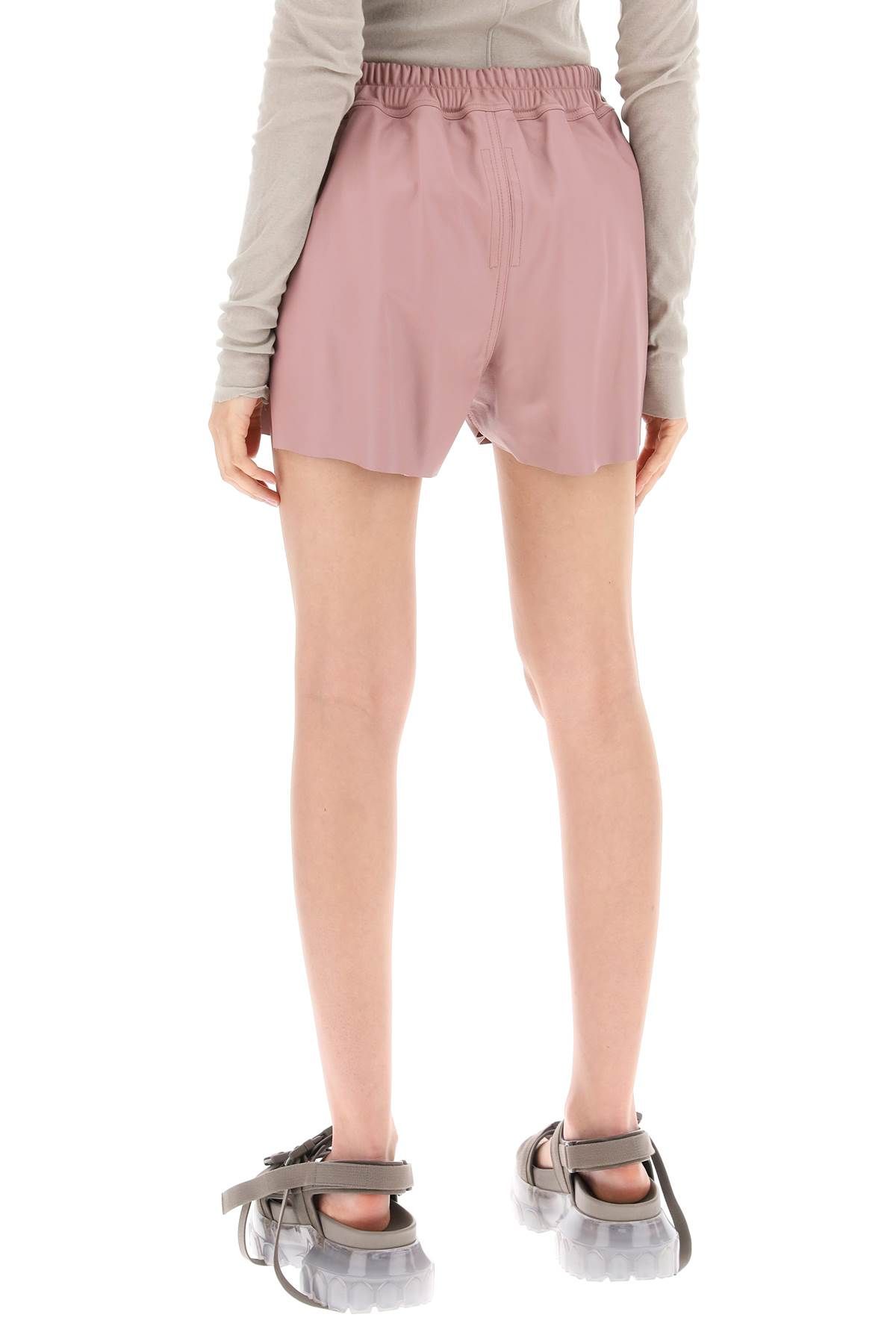 Shop Rick Owens Gabe Leather Shorts For Men In Pink