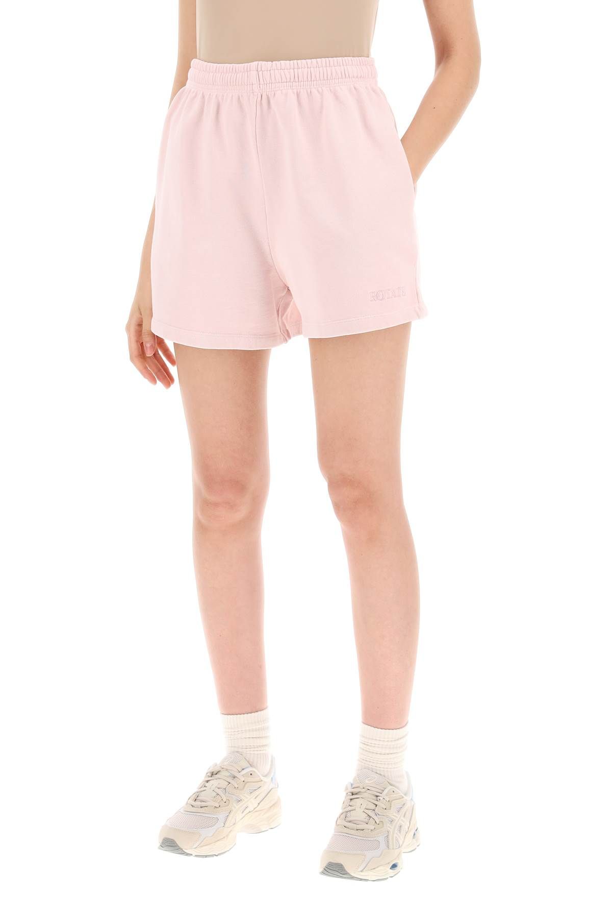 Shop Rotate Birger Christensen Organic Cotton Sports Shorts For Men In Pink