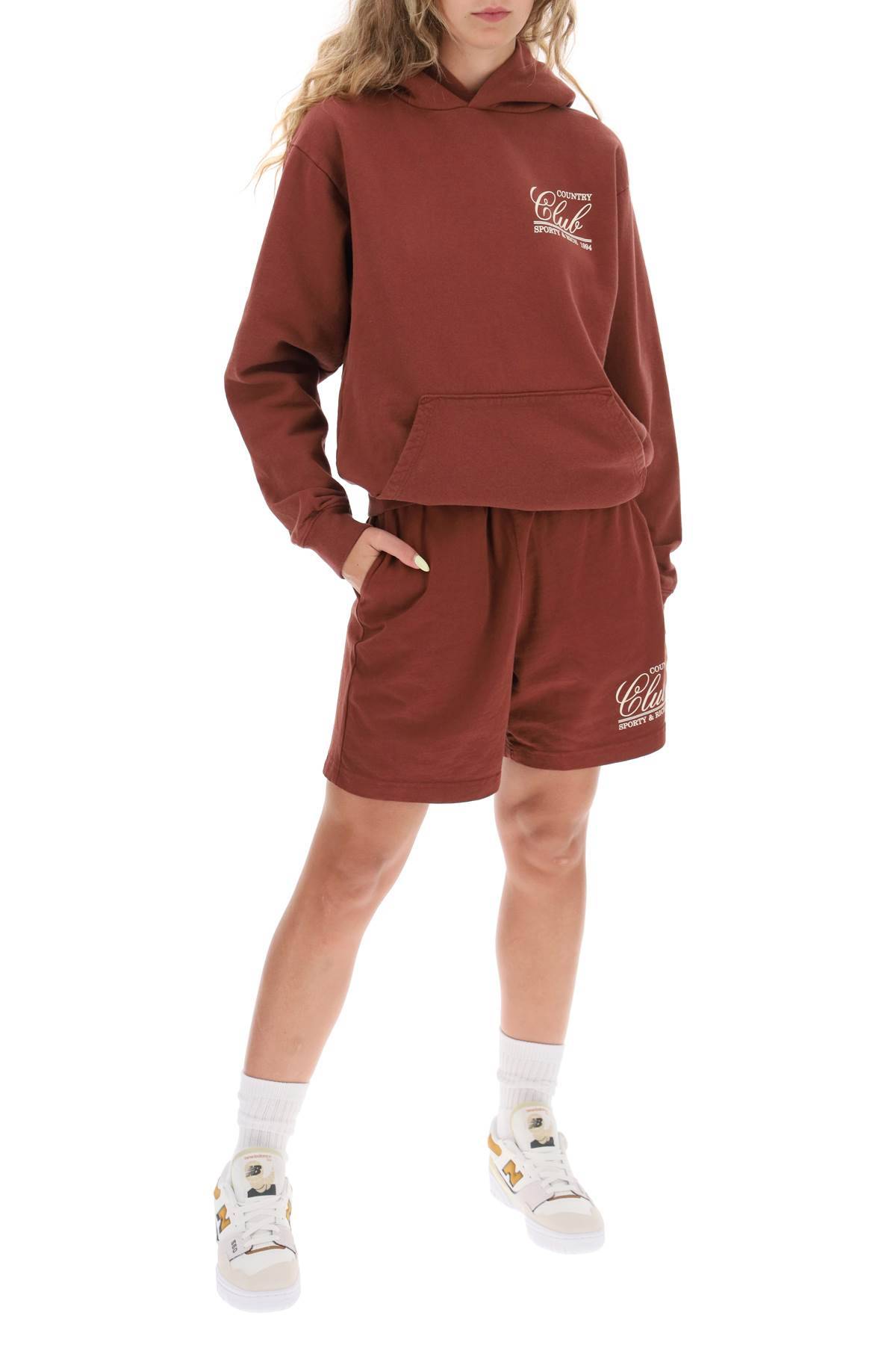 Shop Sporty And Rich '94 Country Club' Gym Shorts In Brown