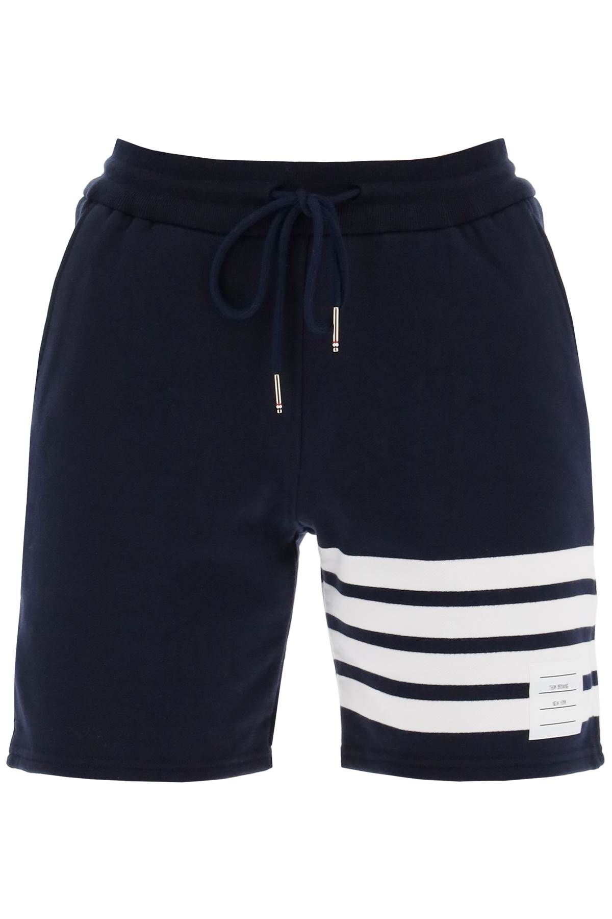 Shop Thom Browne 4-bar Shorts In Blue