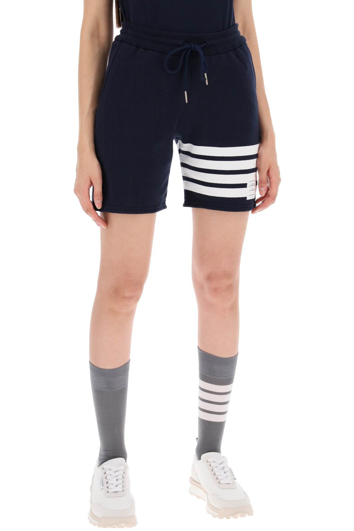 Shop Thom Browne 4-bar Shorts In Blue