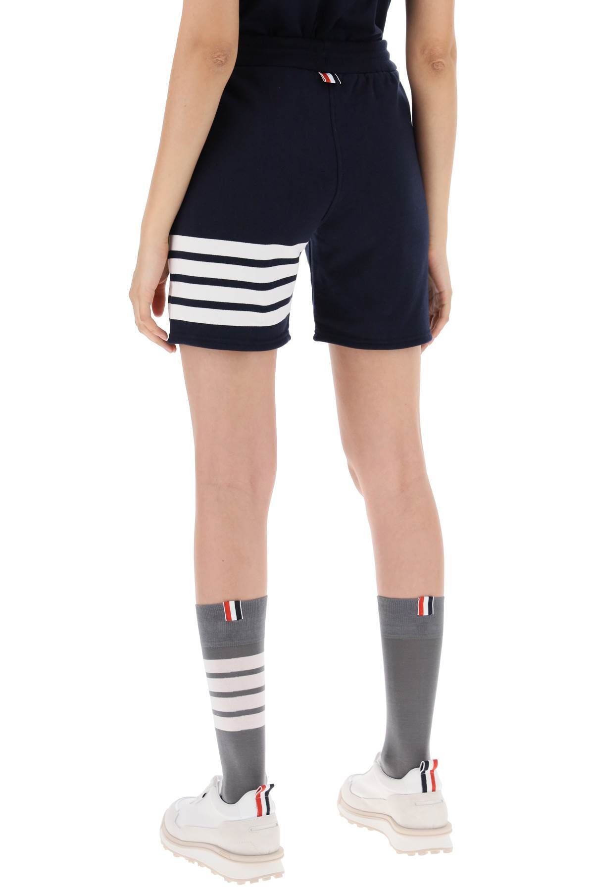 Shop Thom Browne 4-bar Shorts In Blue