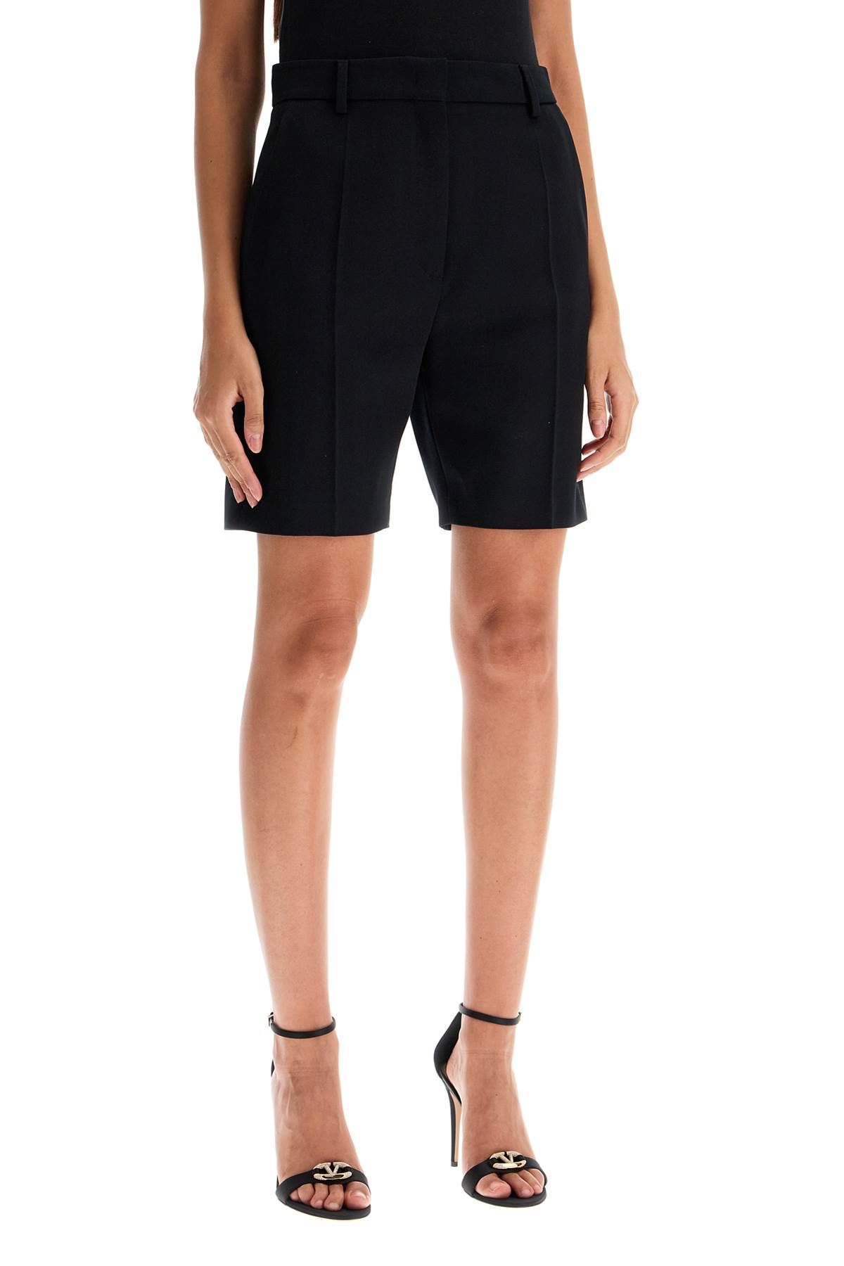 Shop Valentino Grisaille Bermuda Shorts In Black