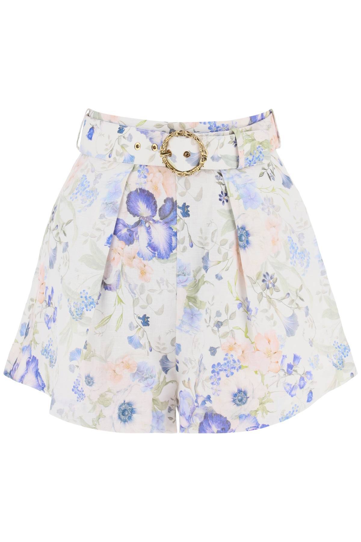 Shop Zimmermann "floral Linen Nature Shorts For In White