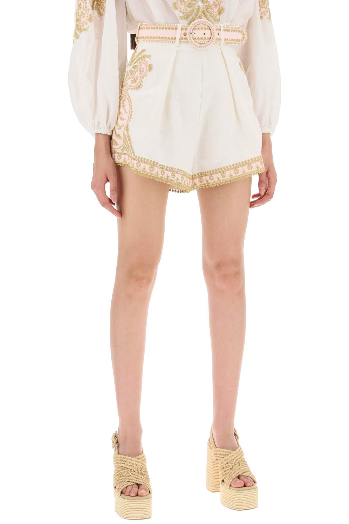 Shop Zimmermann Embroidered Tuck W In White