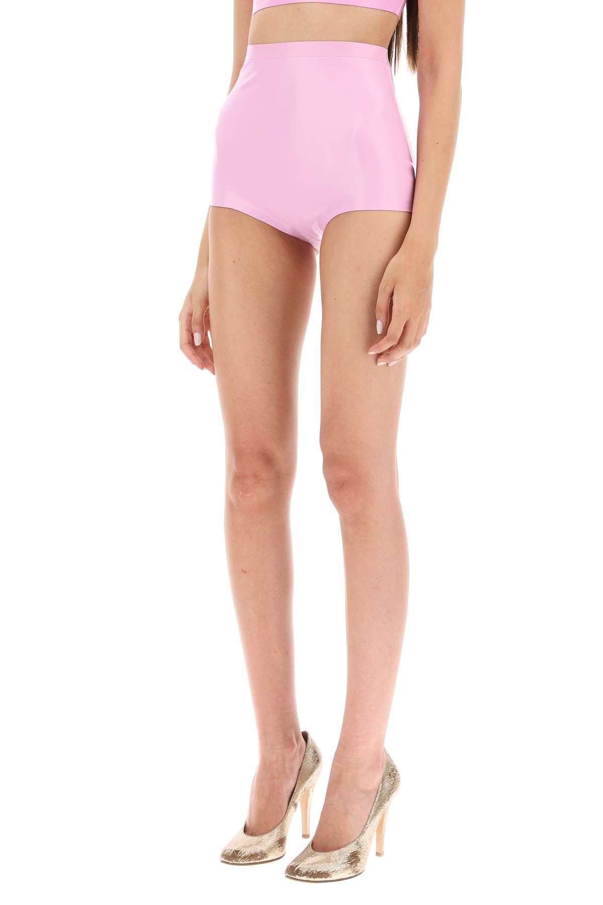 Shop Maison Margiela High-waisted Briefs In Latex In Pink