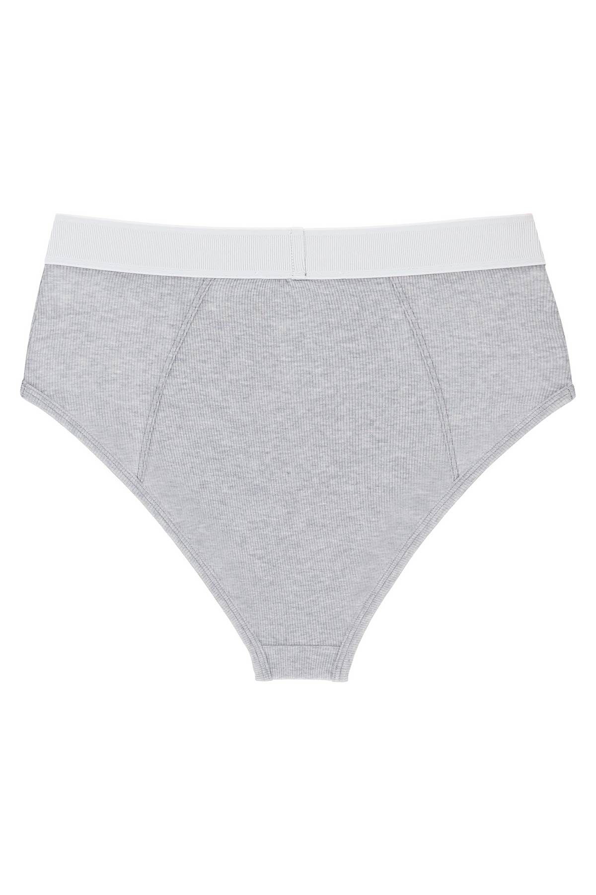 Shop Versace Ribbed Briefs With '90s Logo In Grey