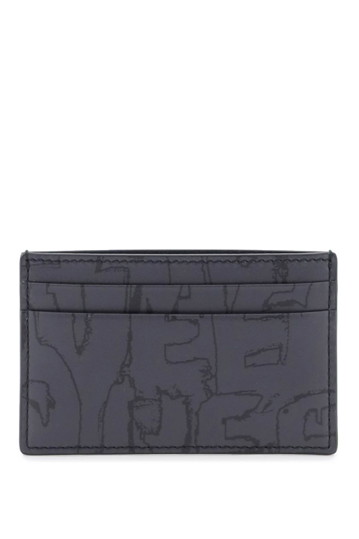 Shop Alexander Mcqueen Graffiti Cardholder In Black,grey