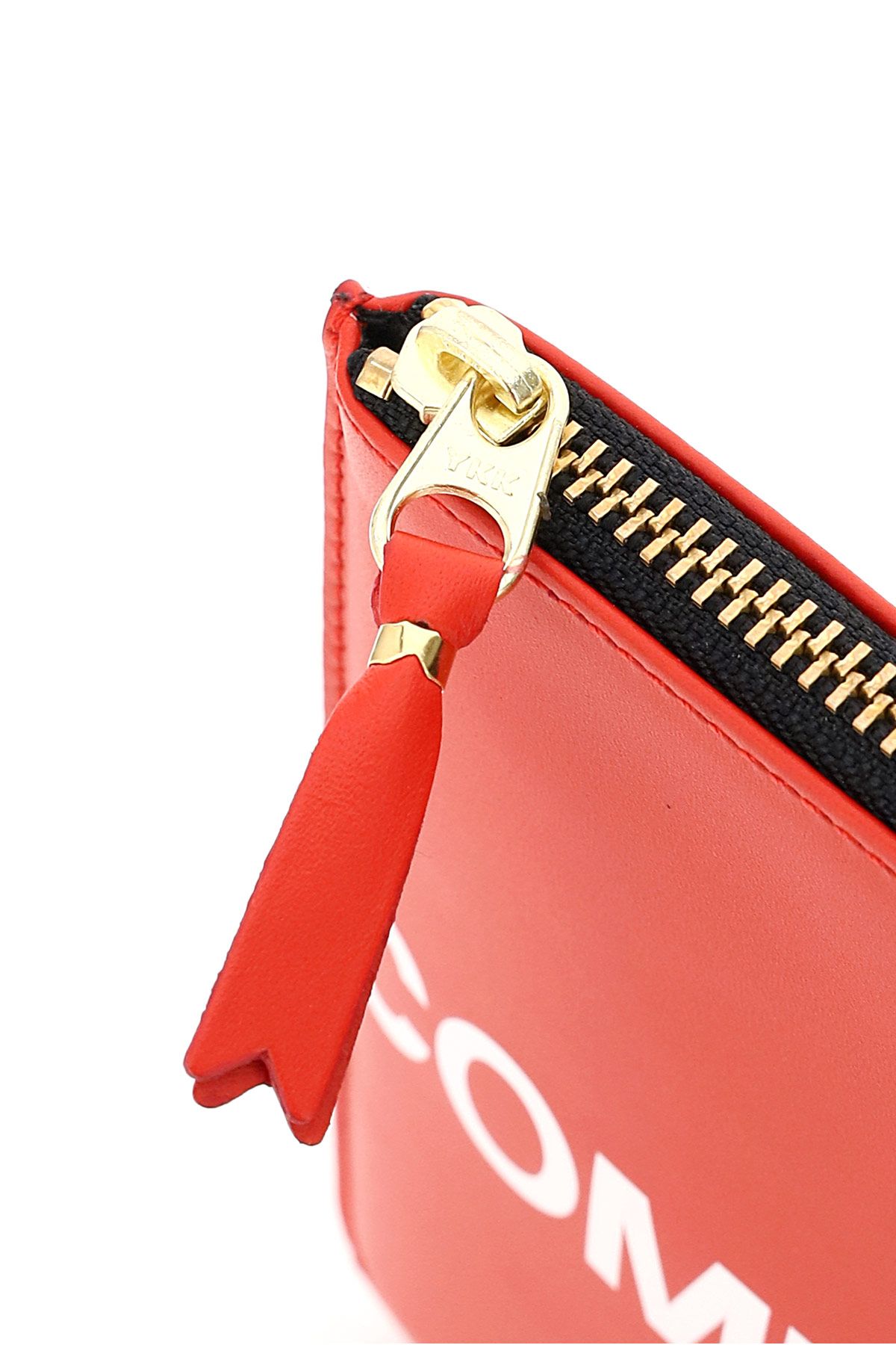 Shop Comme Des Garçons Leather Pouch With Logo In Red