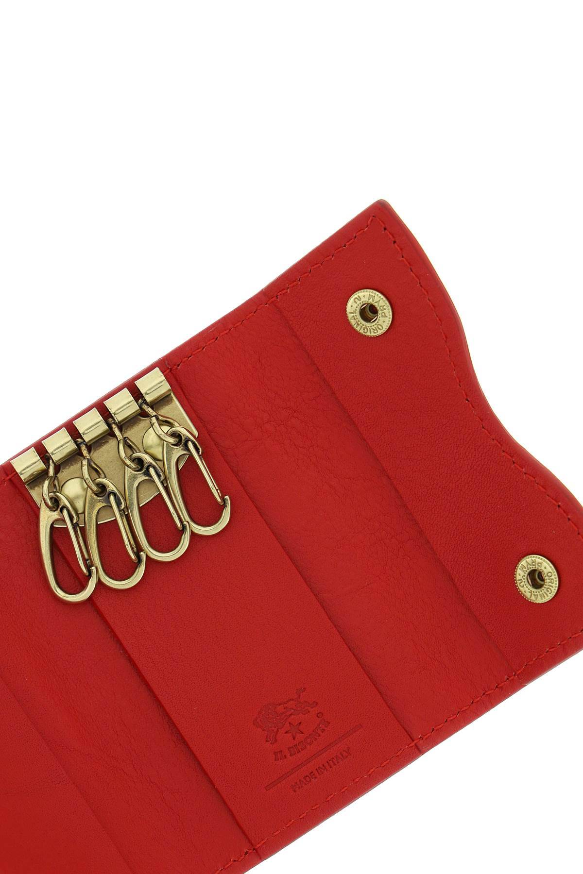 Shop Il Bisonte Leather Key Holder In Red