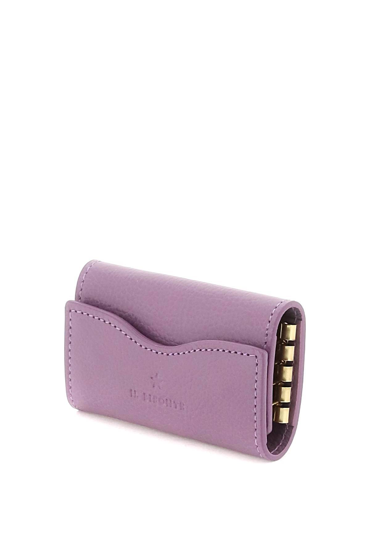 Shop Il Bisonte Leather Key Holder In Purple