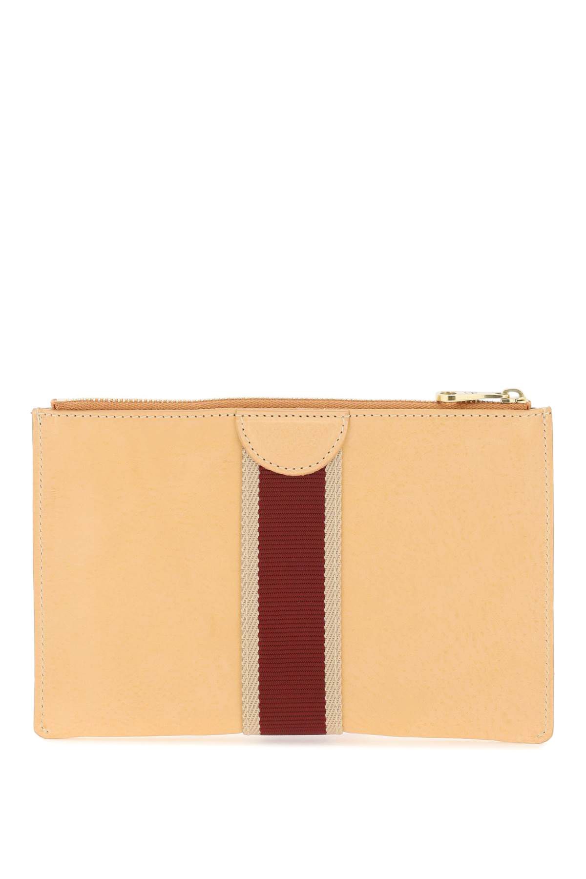 Shop Il Bisonte Leather Pouch With Ribbon In Beige