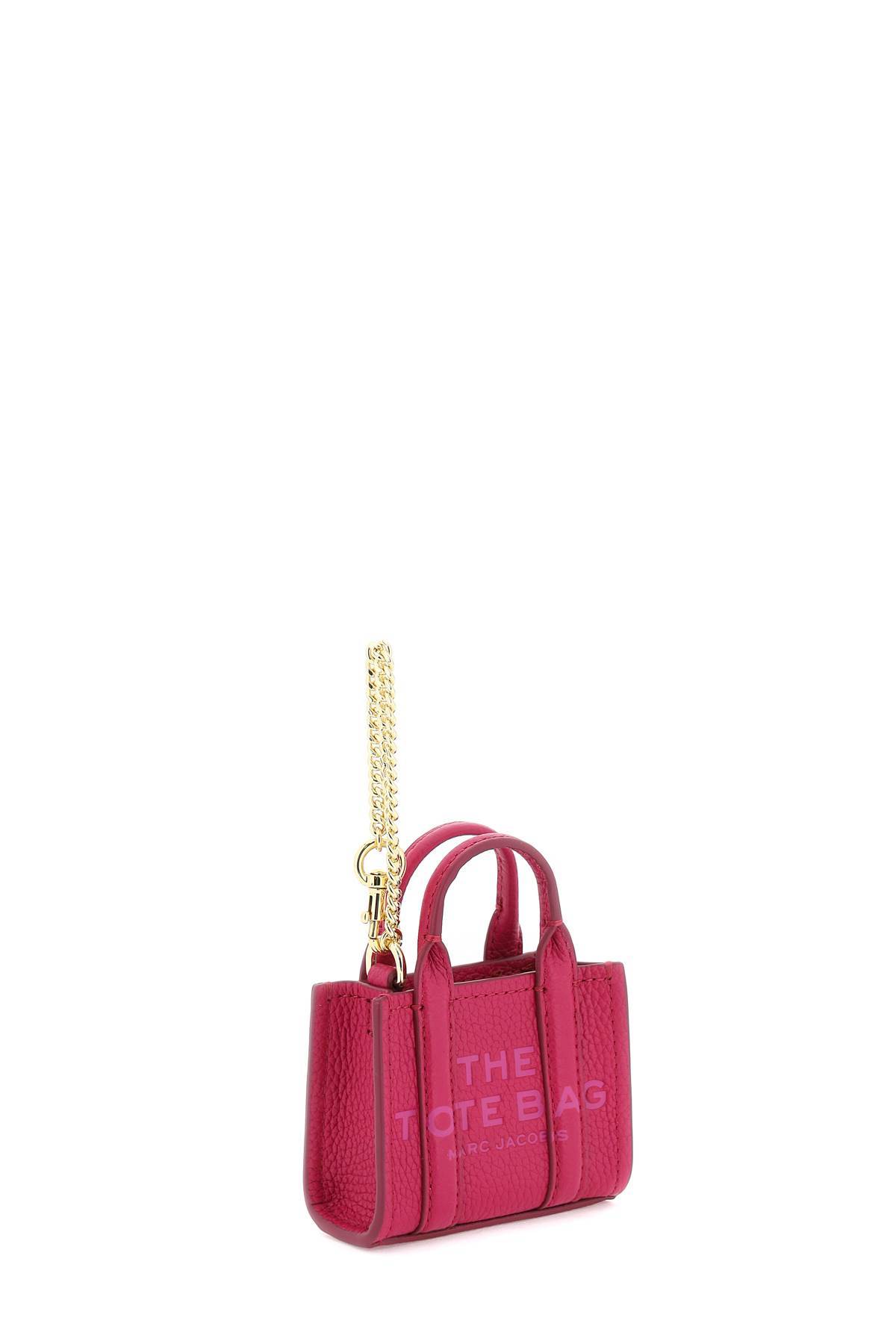 Shop Marc Jacobs The Nano Tote Bag Charm In Pink,fuchsia