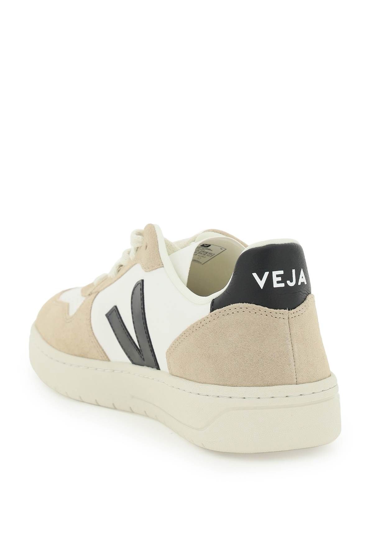 Shop Veja V-10 Suede Sneakers In Beige