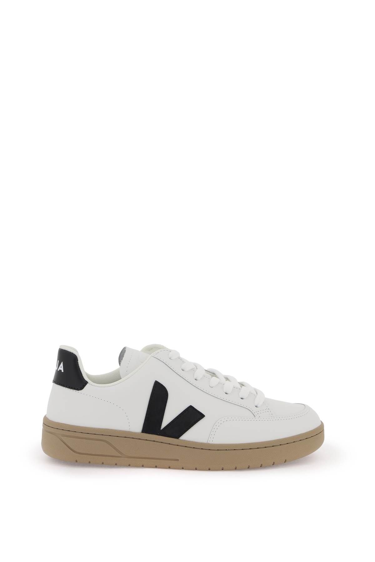 Shop Veja Leather V-12 Sneakers In White