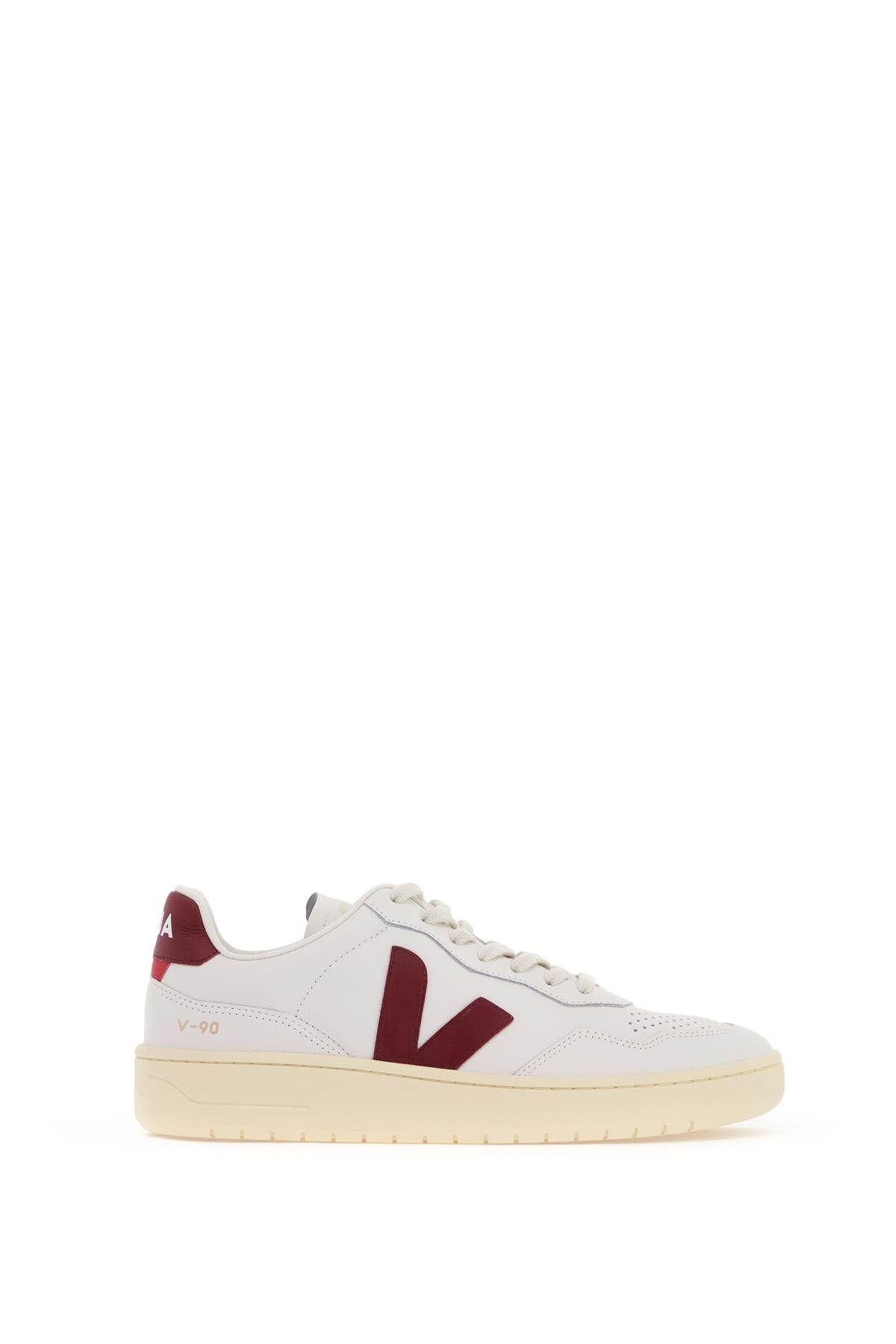 Shop Veja Leather V-90 Sne In White