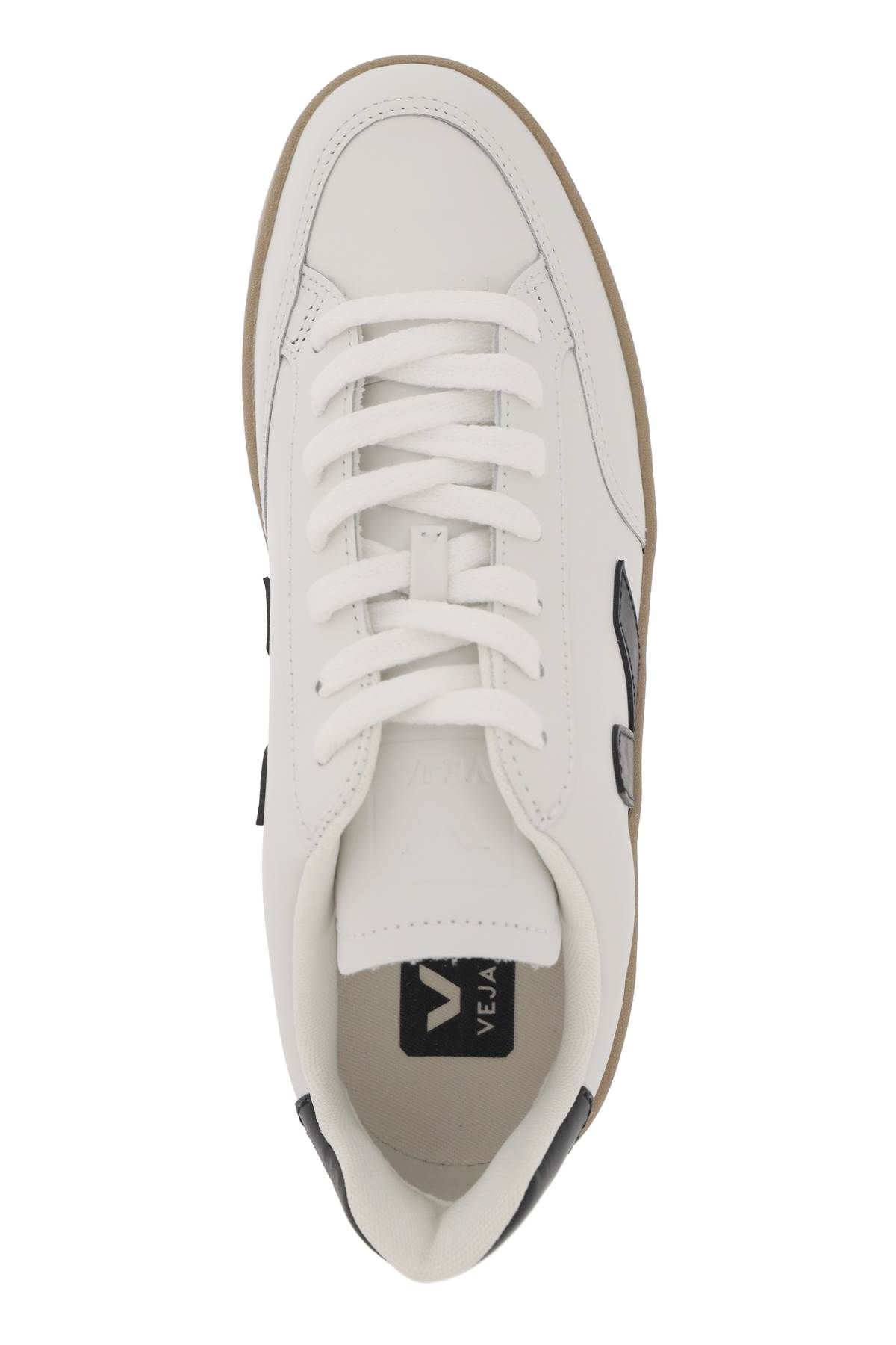 Shop Veja V-12 Leather Sneakers In White