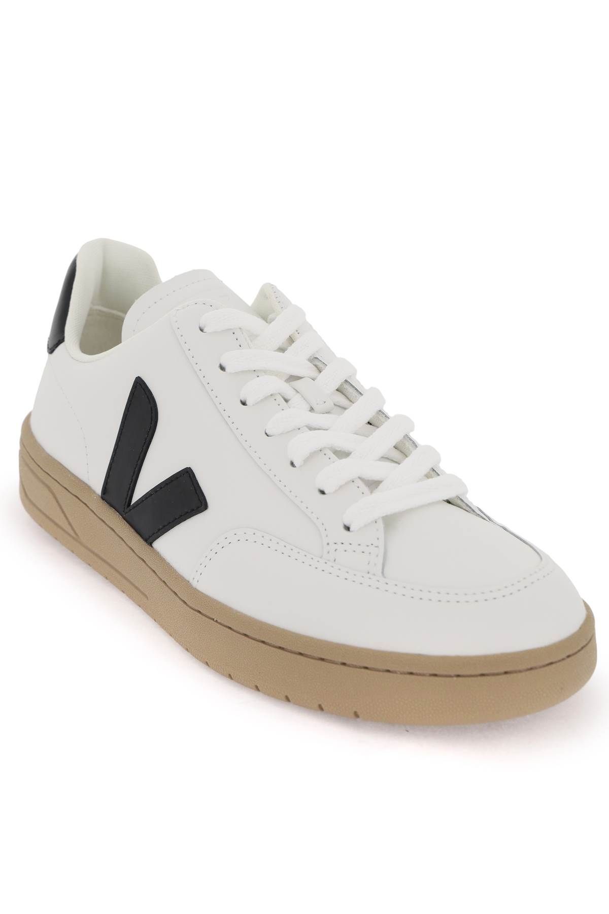 Shop Veja V-12 Leather Sneakers In White