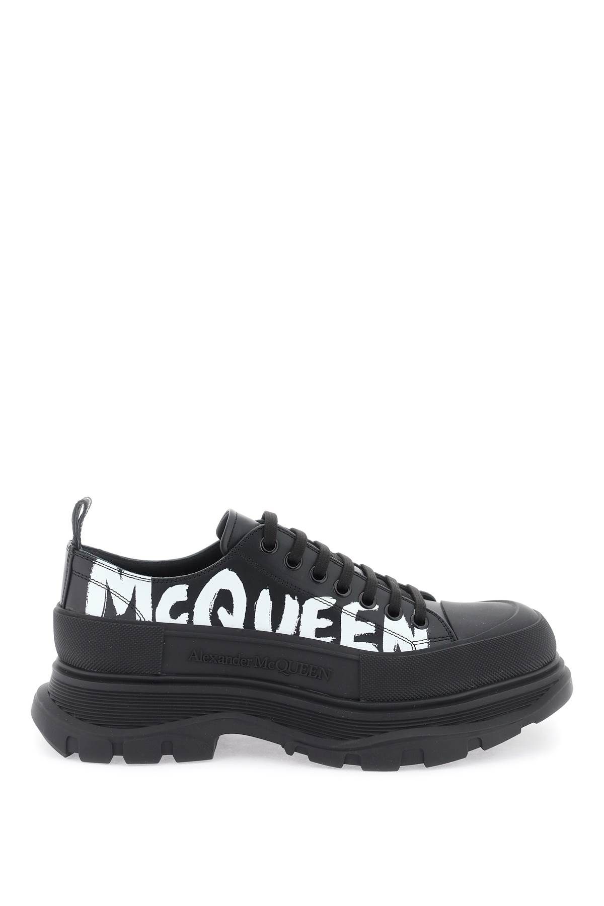 Shop Alexander Mcqueen 'tread Slick Graffiti' Sneakers In White,black