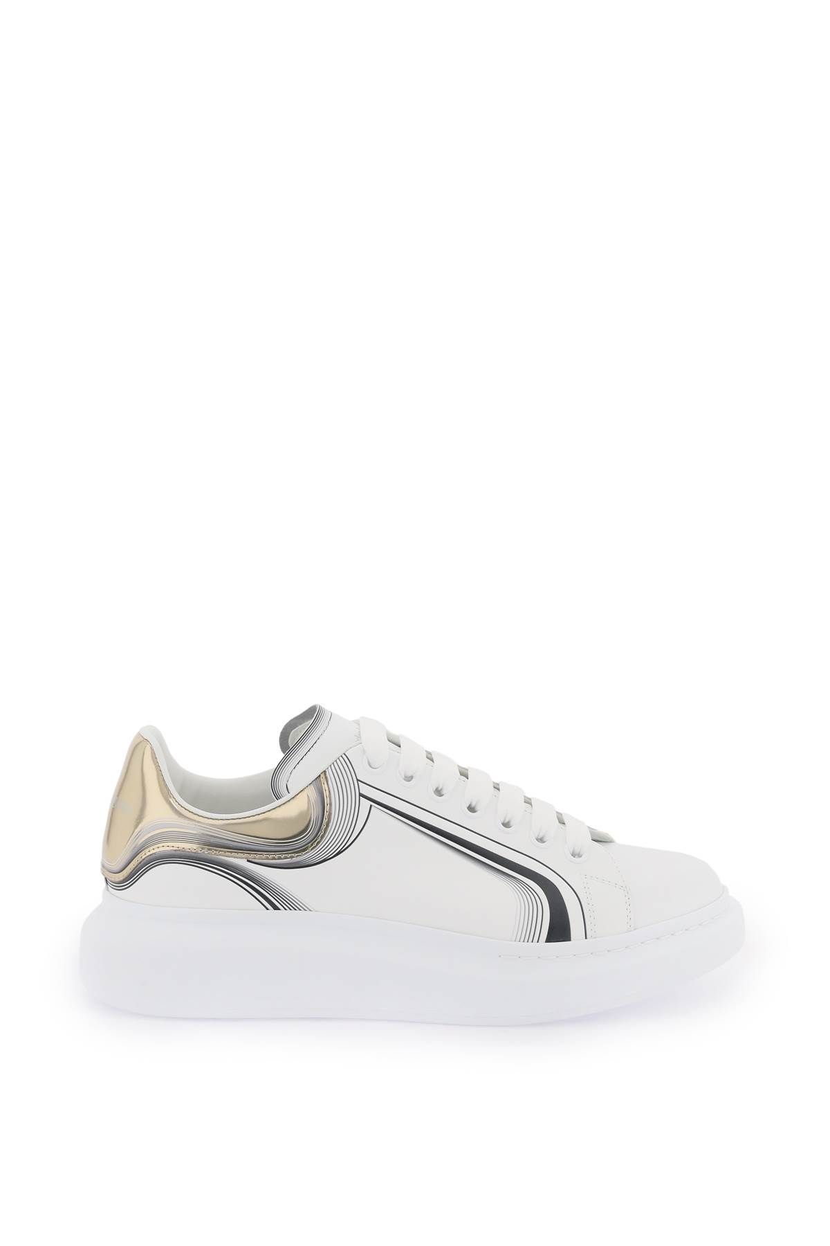 Shop Alexander Mcqueen 'oversize' Sneakers In Black,white,gold
