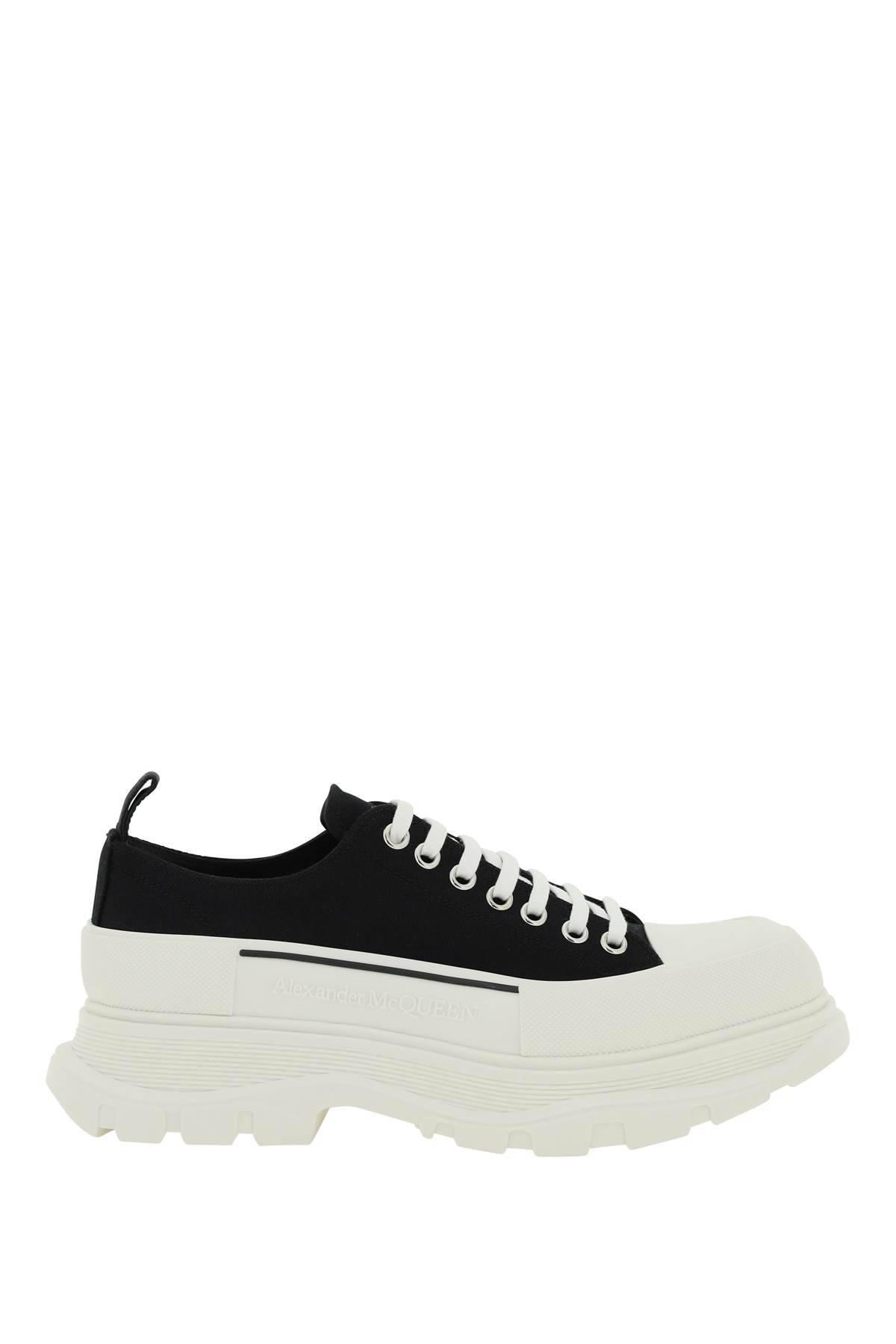 Shop Alexander Mcqueen Tread Slick Sneakers In White,black