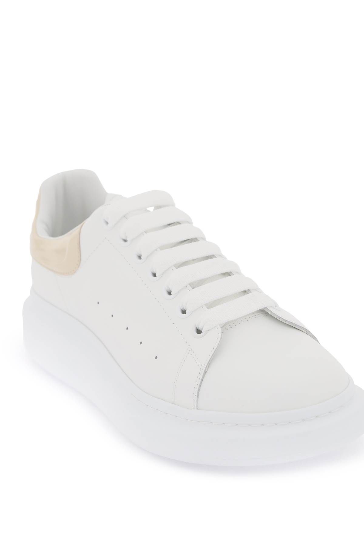 Shop Alexander Mcqueen Oversize Sneakers In White,beige