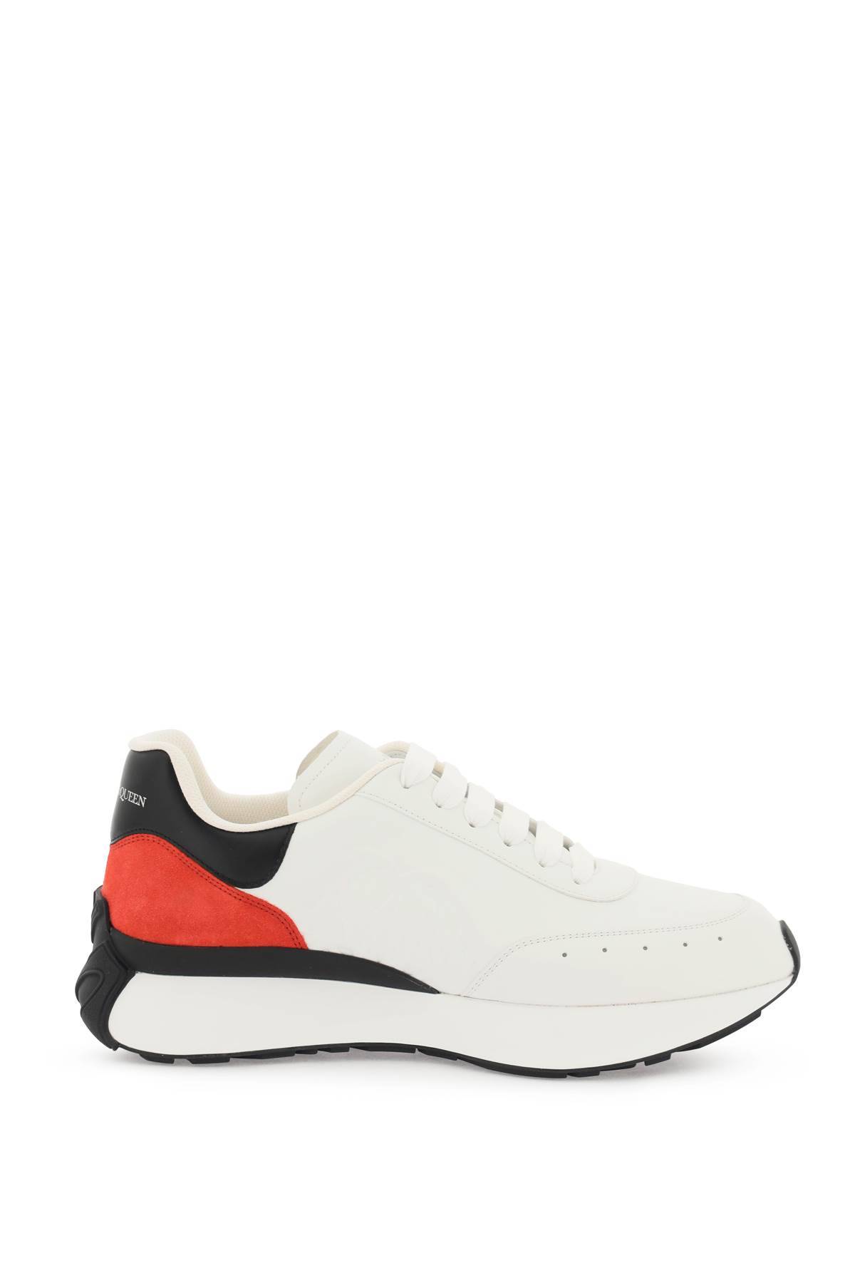 Shop Alexander Mcqueen Sprint Runner Sneakers In White,black,red