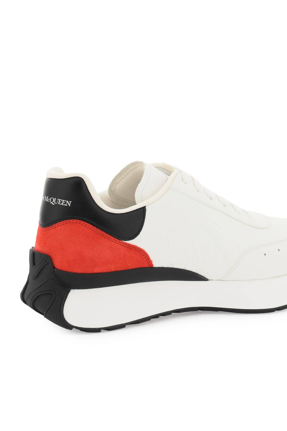 Shop Alexander Mcqueen Sprint Runner Sneakers In White,black,red