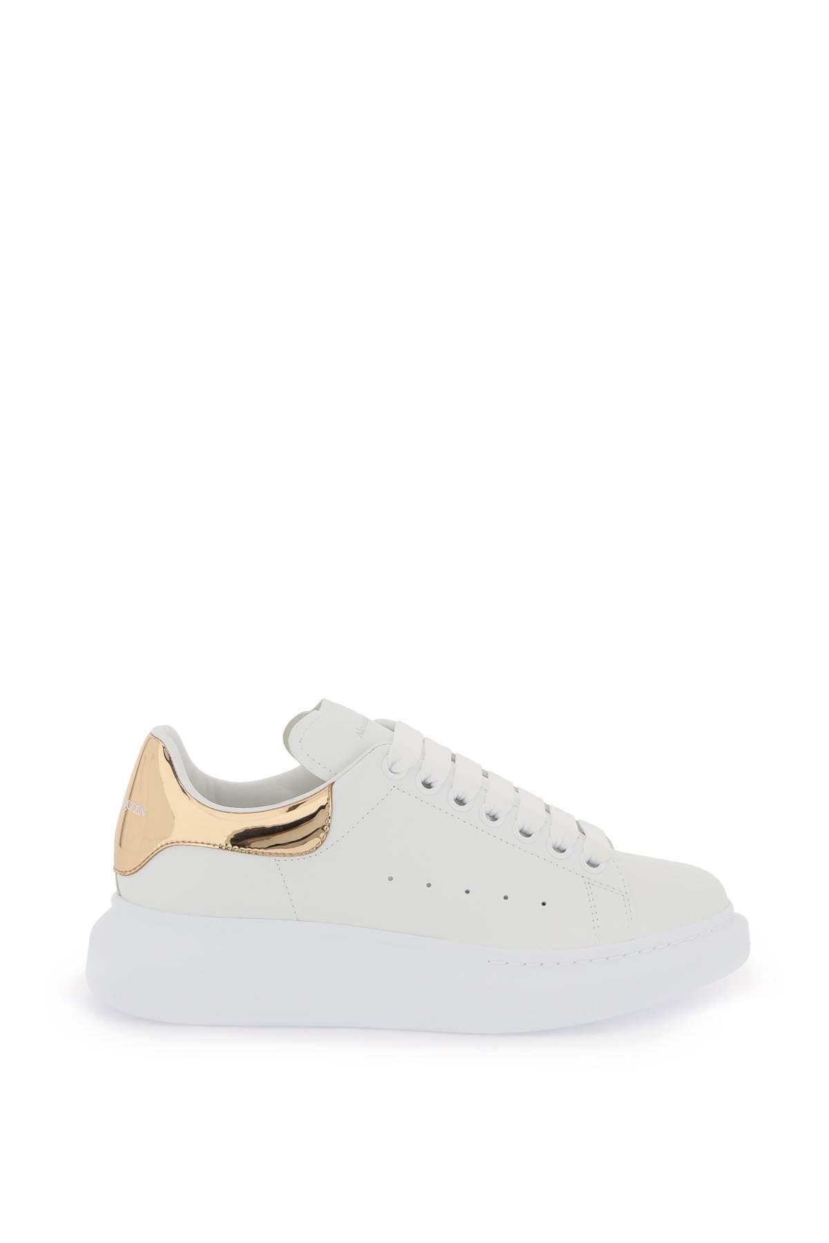 Shop Alexander Mcqueen Oversize Sneakers In White,metallic