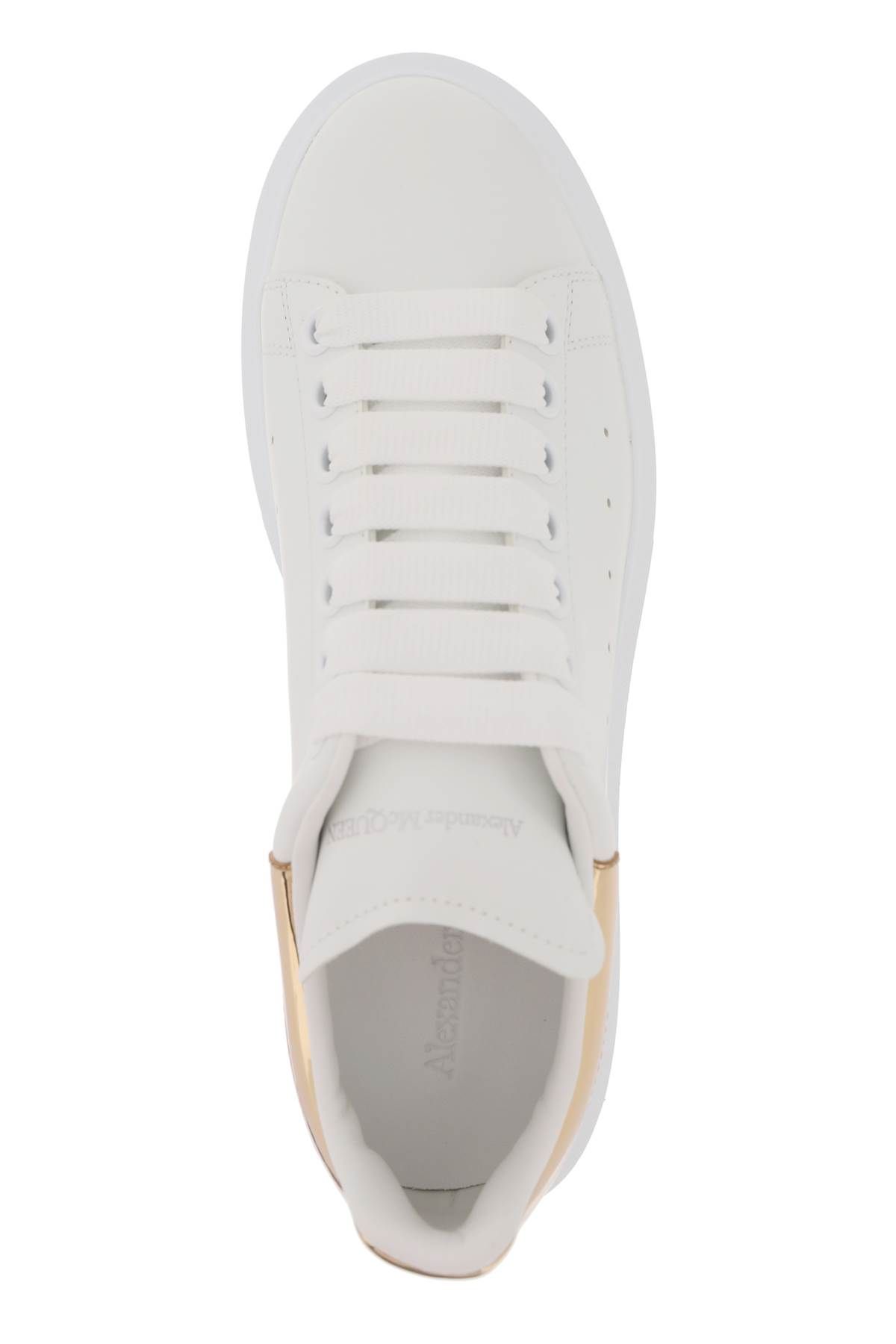 Shop Alexander Mcqueen Oversize Sneakers In White,metallic