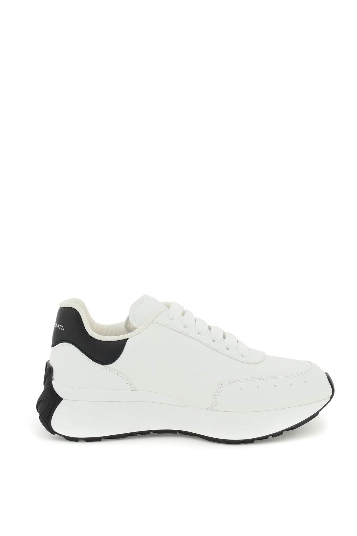 Shop Alexander Mcqueen Sprint Runner Sneakers In White,black