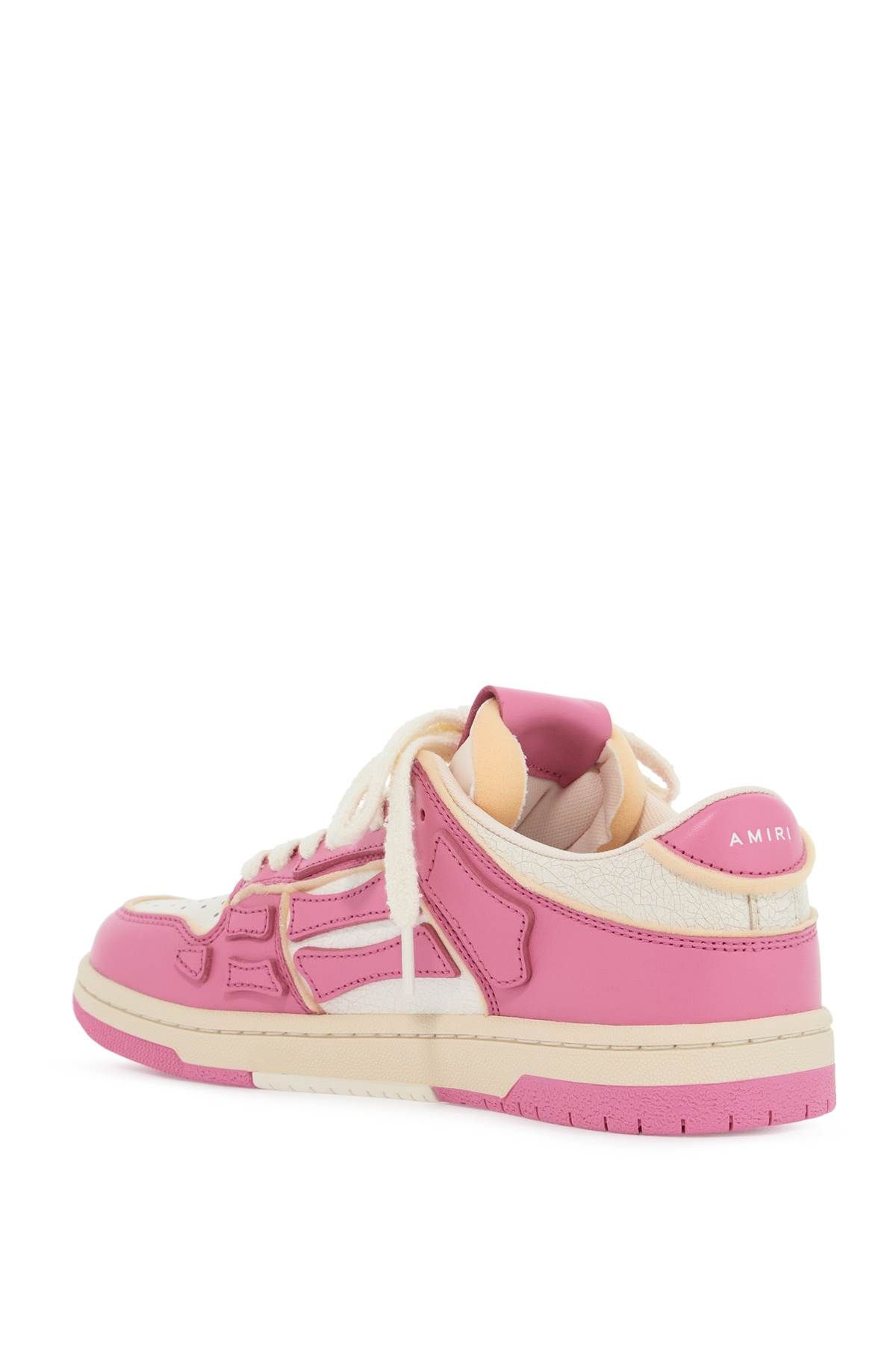 Shop Amiri Collegiate Skel Top Low Sneakers In Pink