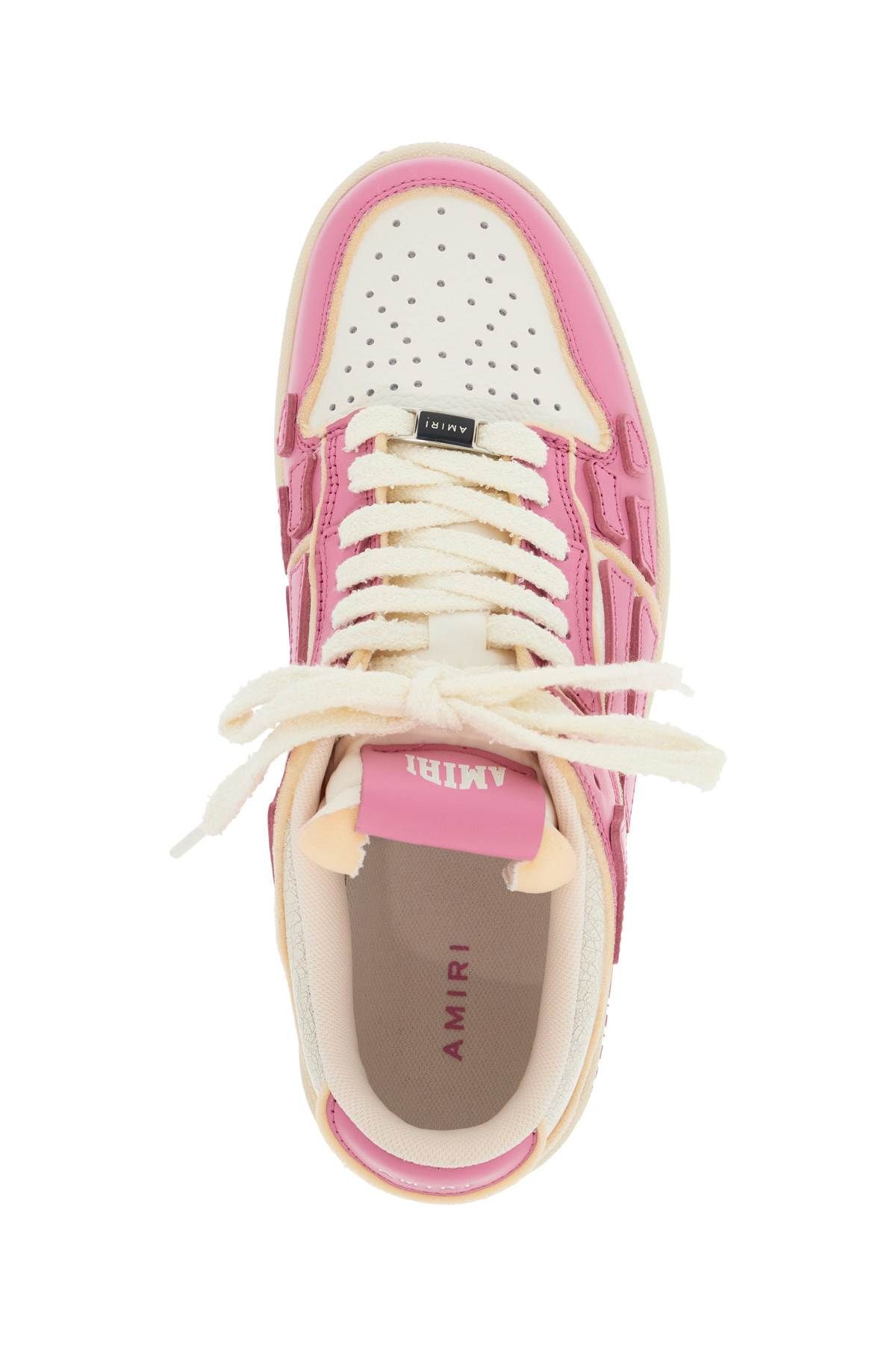 Shop Amiri Collegiate Skel Top Low Sneakers In Pink