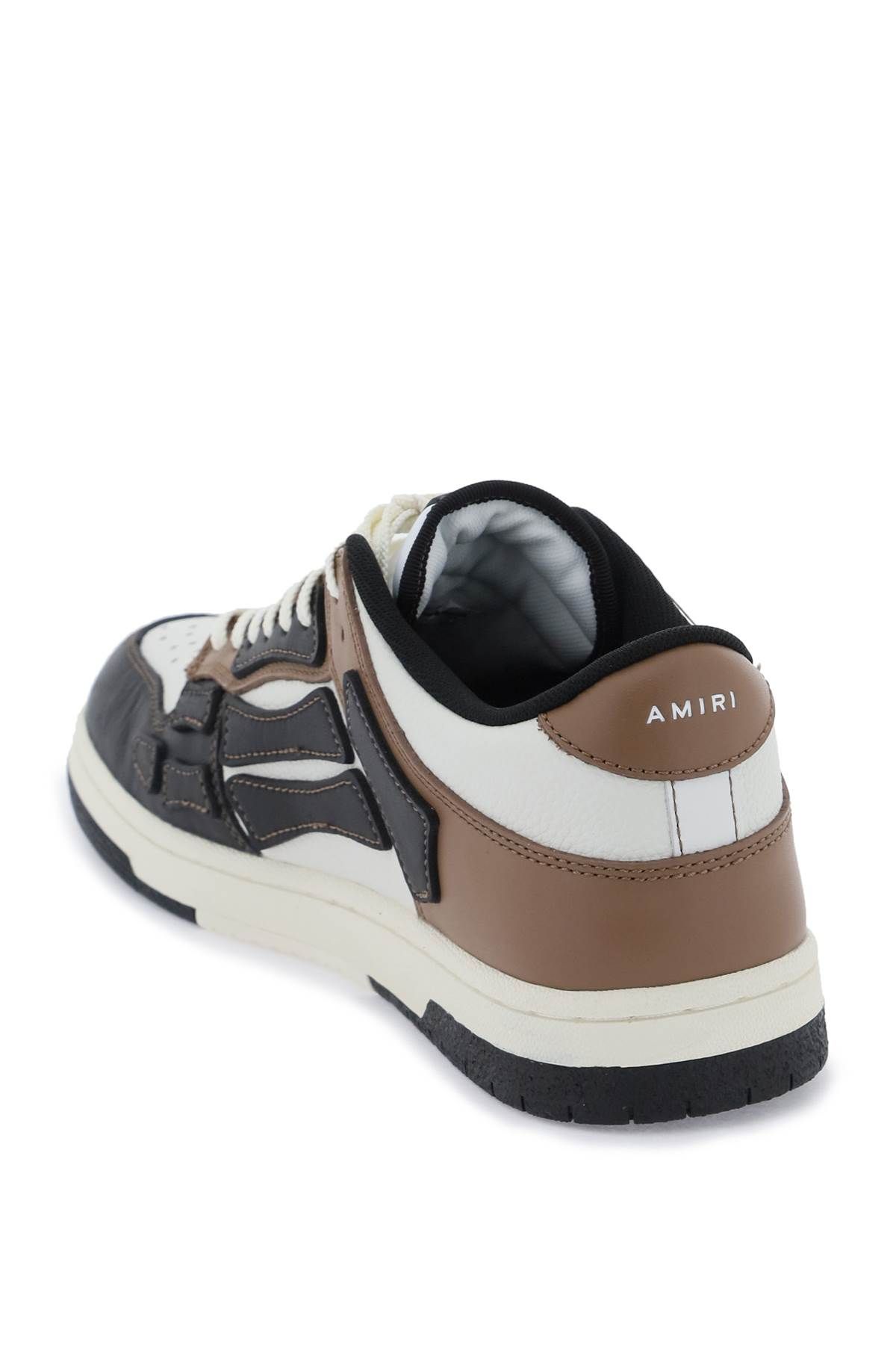 Shop Amiri Skel Top Low Sneakers In White,black,brown