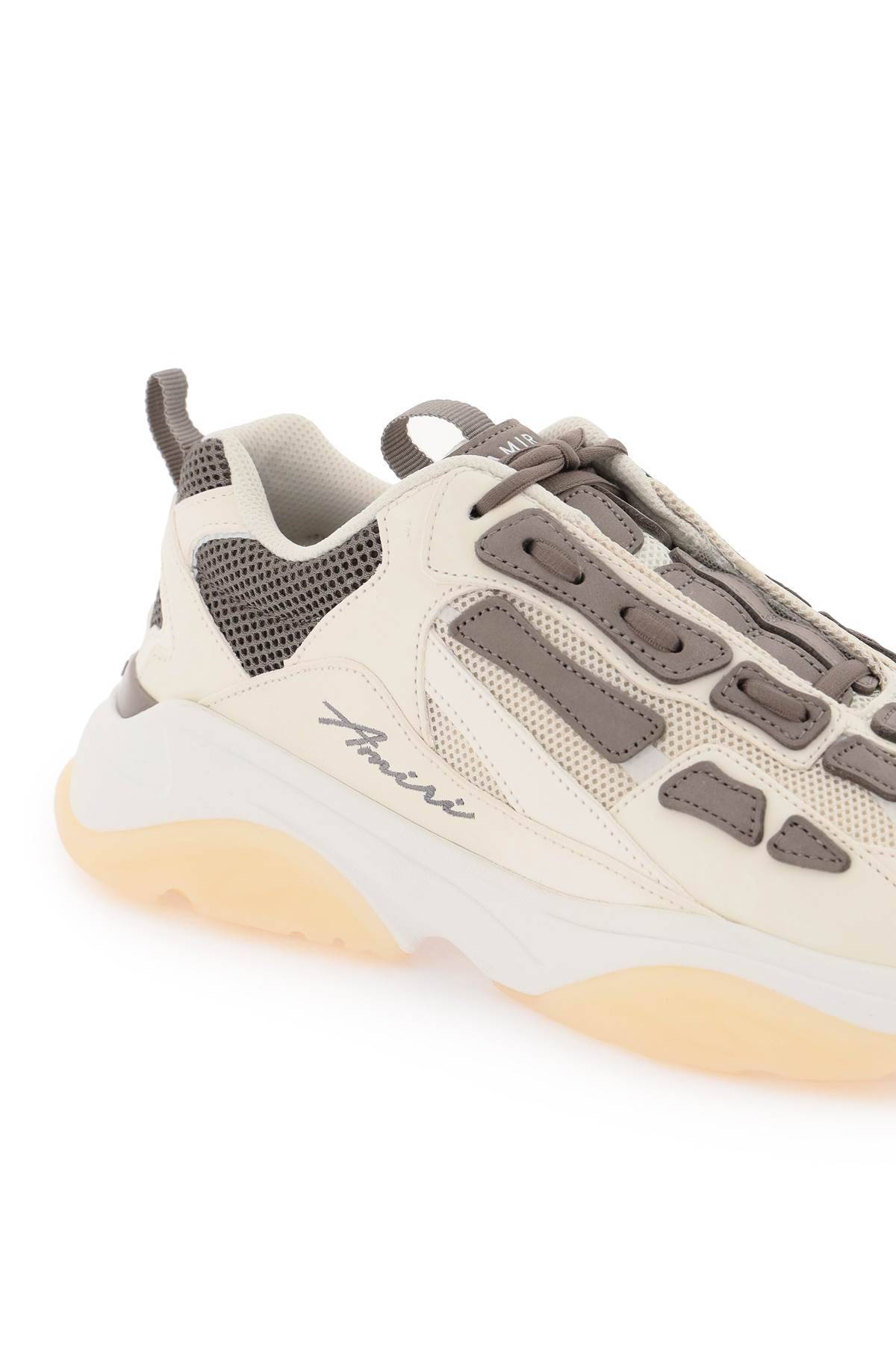 Shop Amiri Bone Sneakers In White,grey