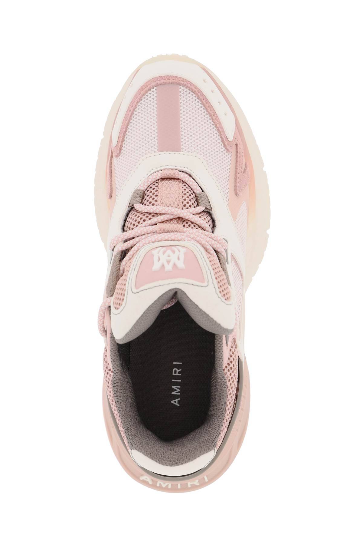 Shop Amiri Mesh And Leather Ma Sneakers In 9 In White,pink