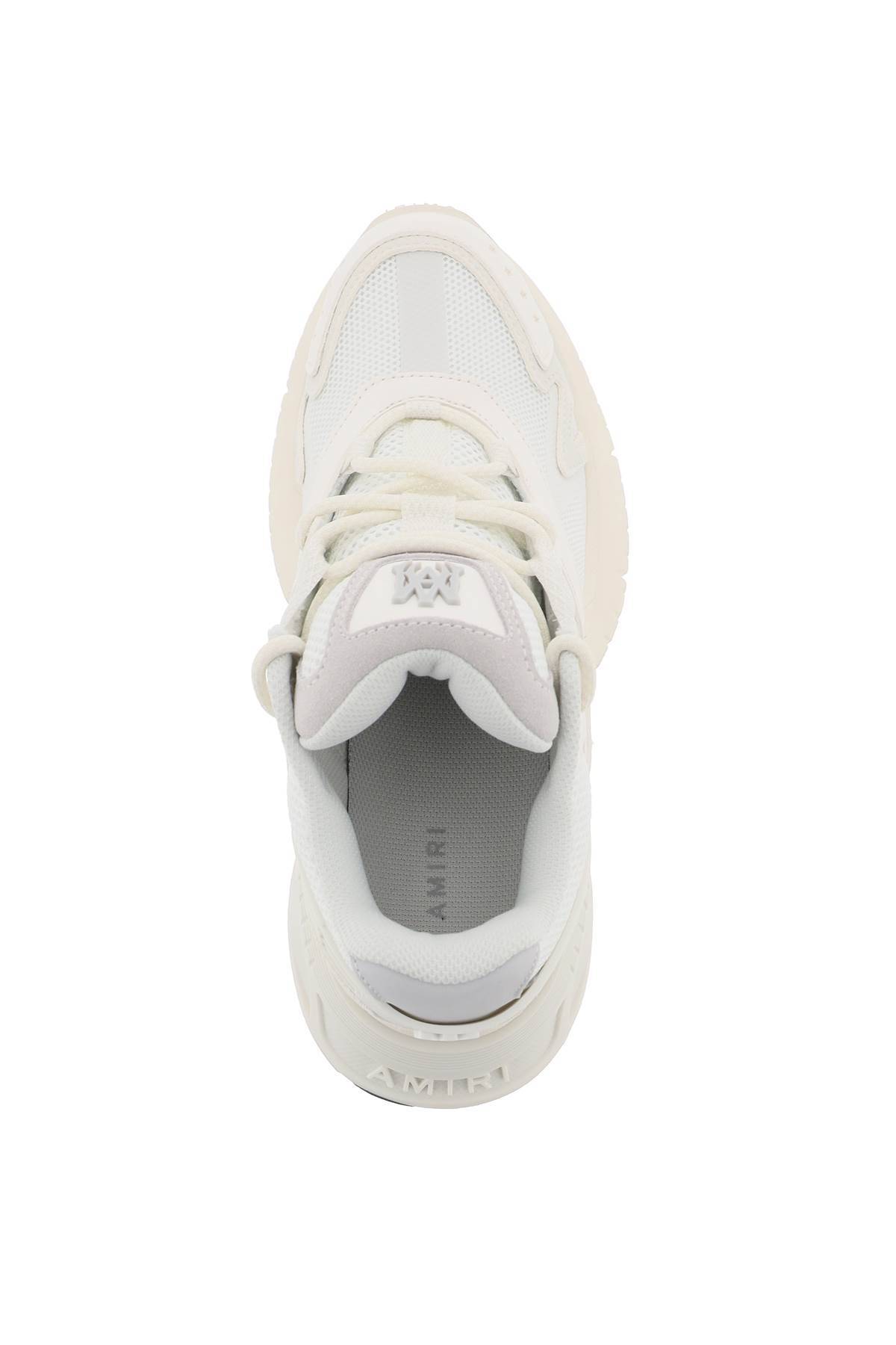 Shop Amiri Mesh And Leather Ma Sneakers In 9 In White,grey